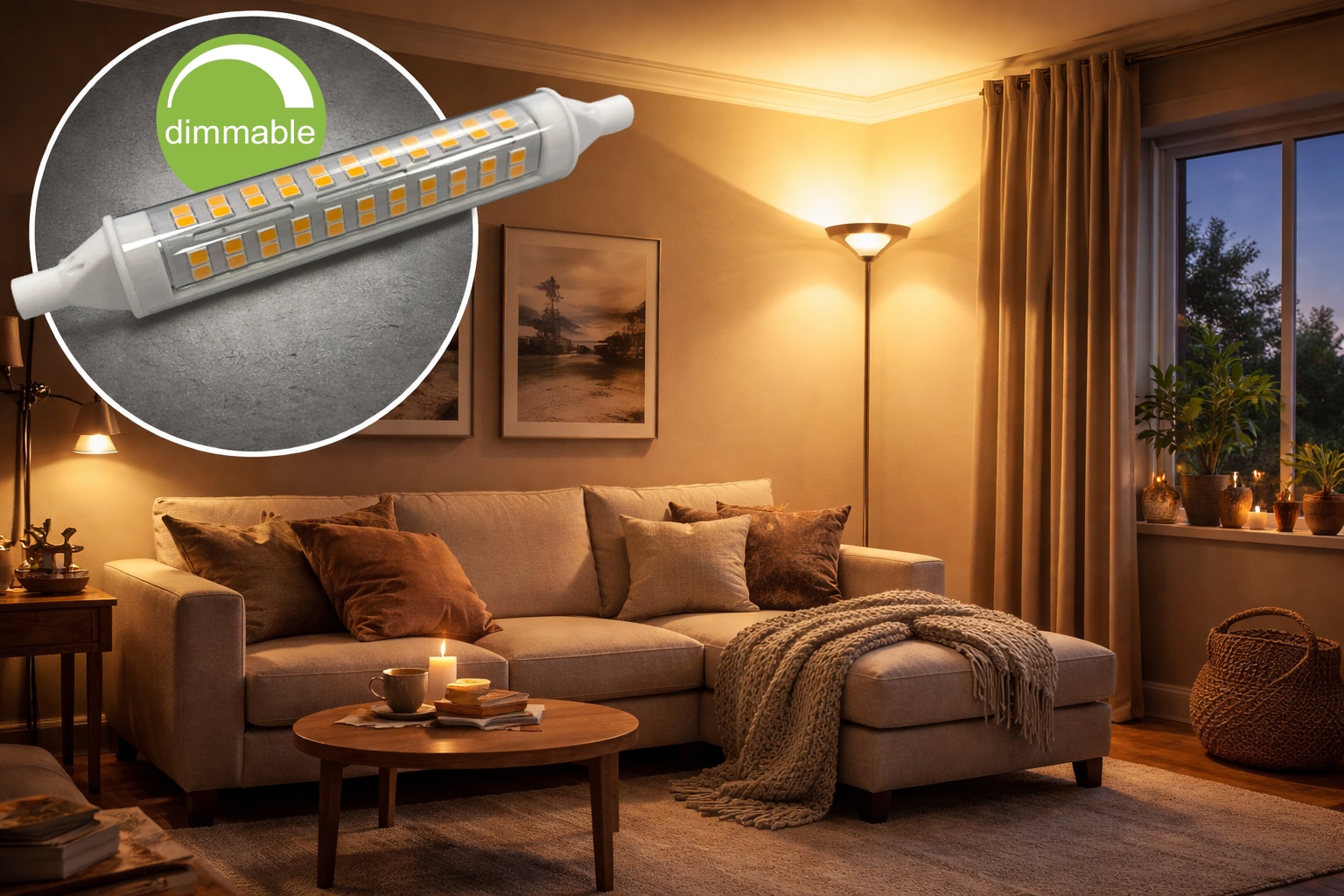 BLULAXA LED-SMD-Lampe, R7s, 11W, 3000K, EEK: E, 1250lm, warmweiß, DIM, IP20, 118 mm