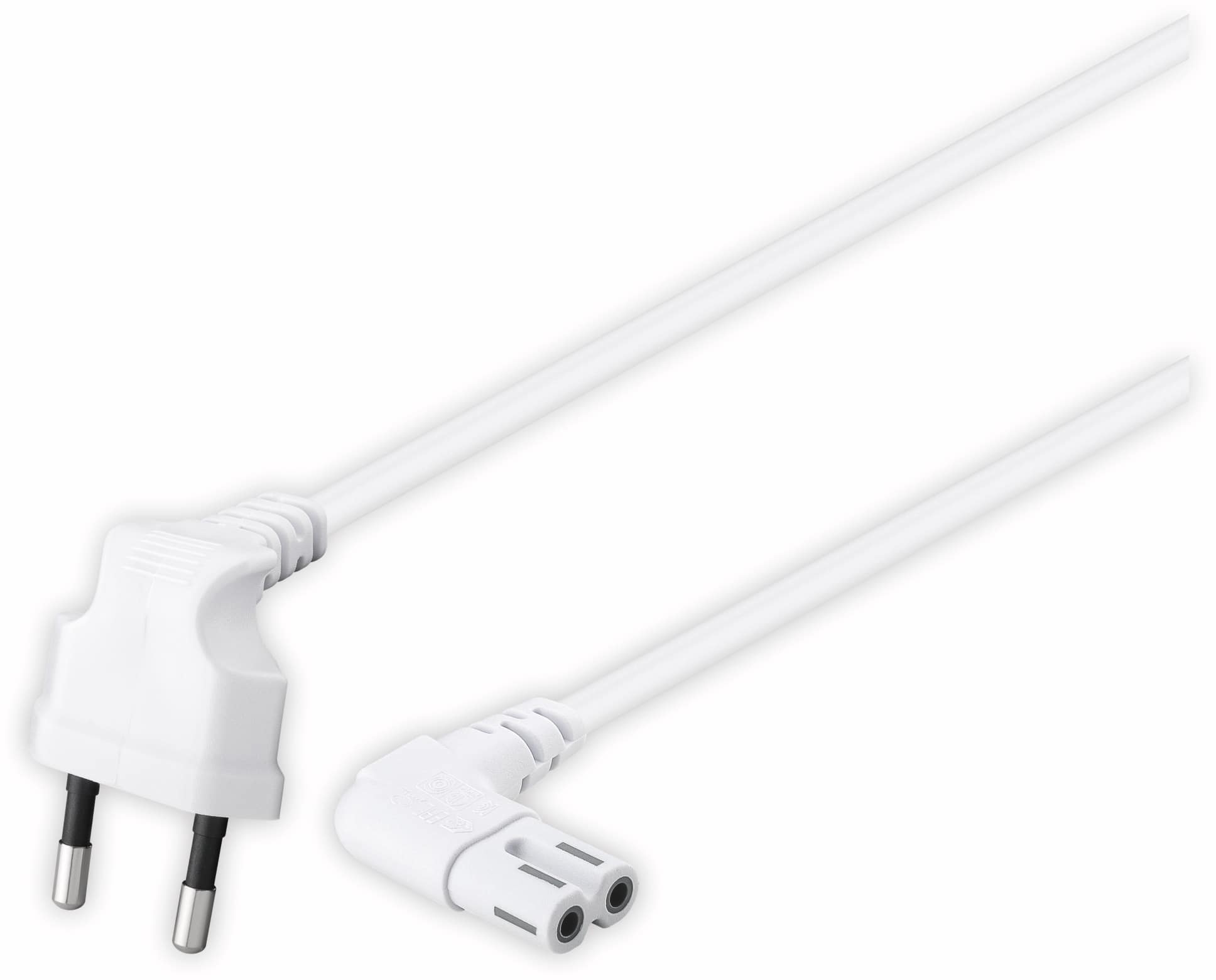 GOOBAY Euro-Netzkabel mit Doppelnutkupplung, weiß, 3m, 90° GOOBAY Euro-Netzkabel mit Doppelnutkupplung, weiß, 3m, 90°