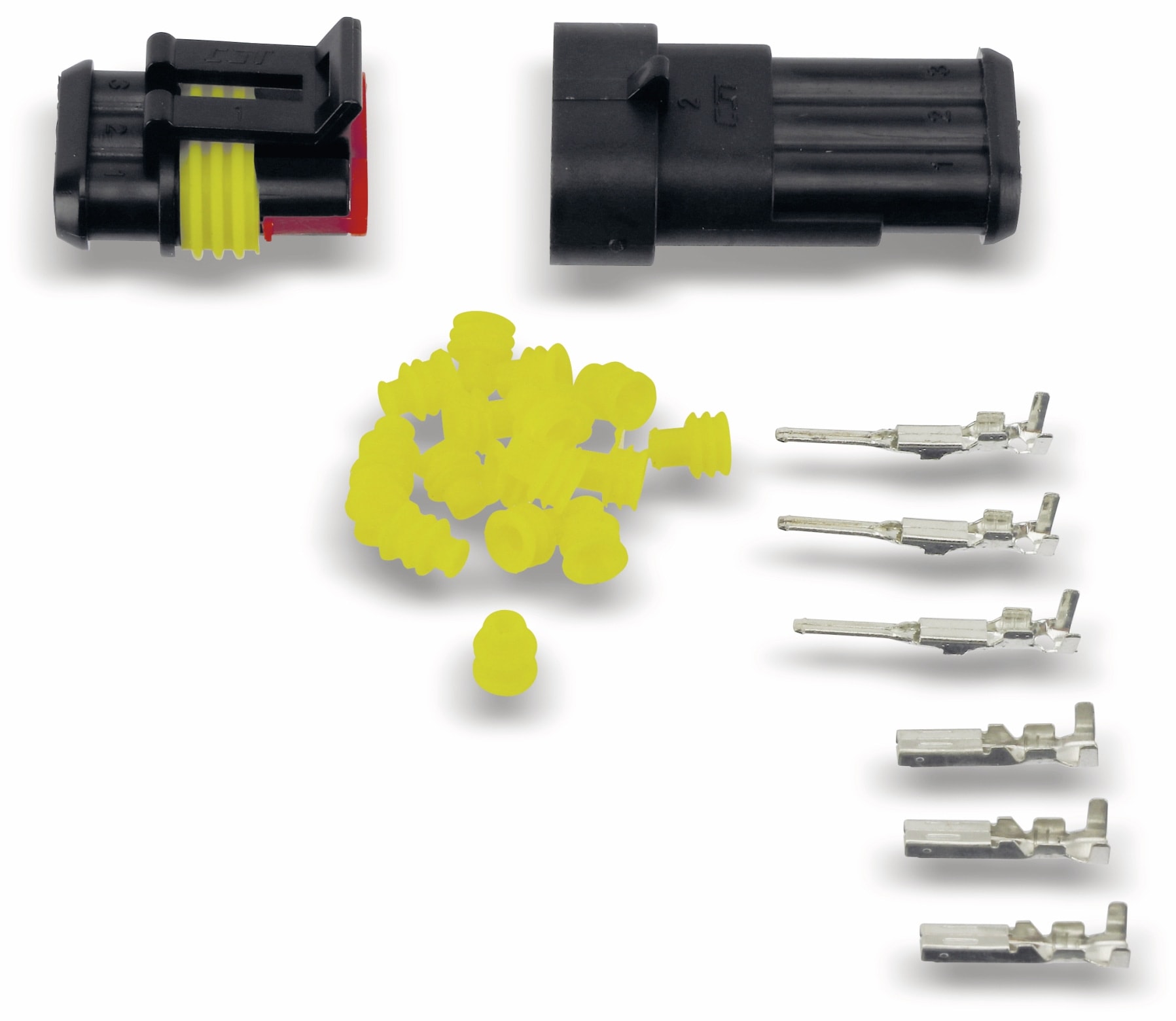 Wasserdichtes Steckverbinder-Set, IP65, 3-polig