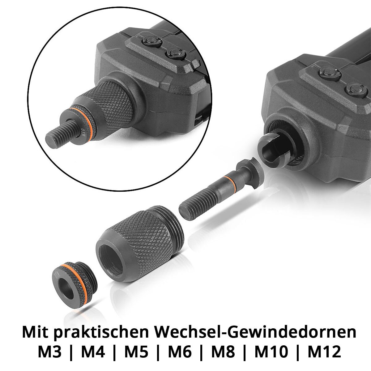 STAHLWERK Nietmutternzange NZ-16 ST, 4875, mit Wechsel-Gewindedorn, inkl. 70 Nietmuttern STAHLWERK Nietmutternzange NZ-16 ST, 4875, mit Wechsel-Gewindedorn, inkl. 70 Nietmuttern
