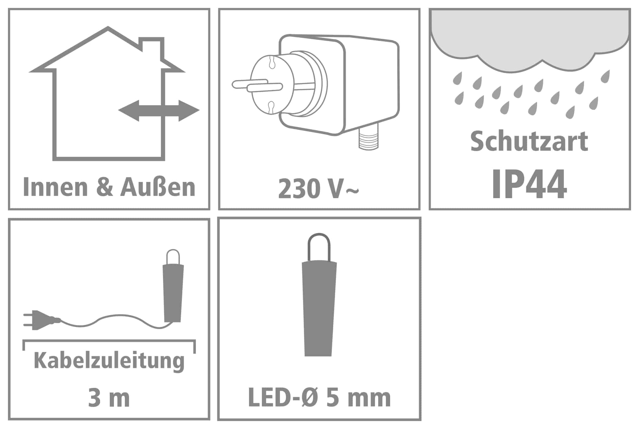 LED-Lichterkette Vorhang 360 LEDs, kaltweiß, IP44, 230 V~, 12 m, grün LED-Lichterkette Vorhang 360 LEDs, kaltweiß, IP44, 230 V~, 12 m, grün