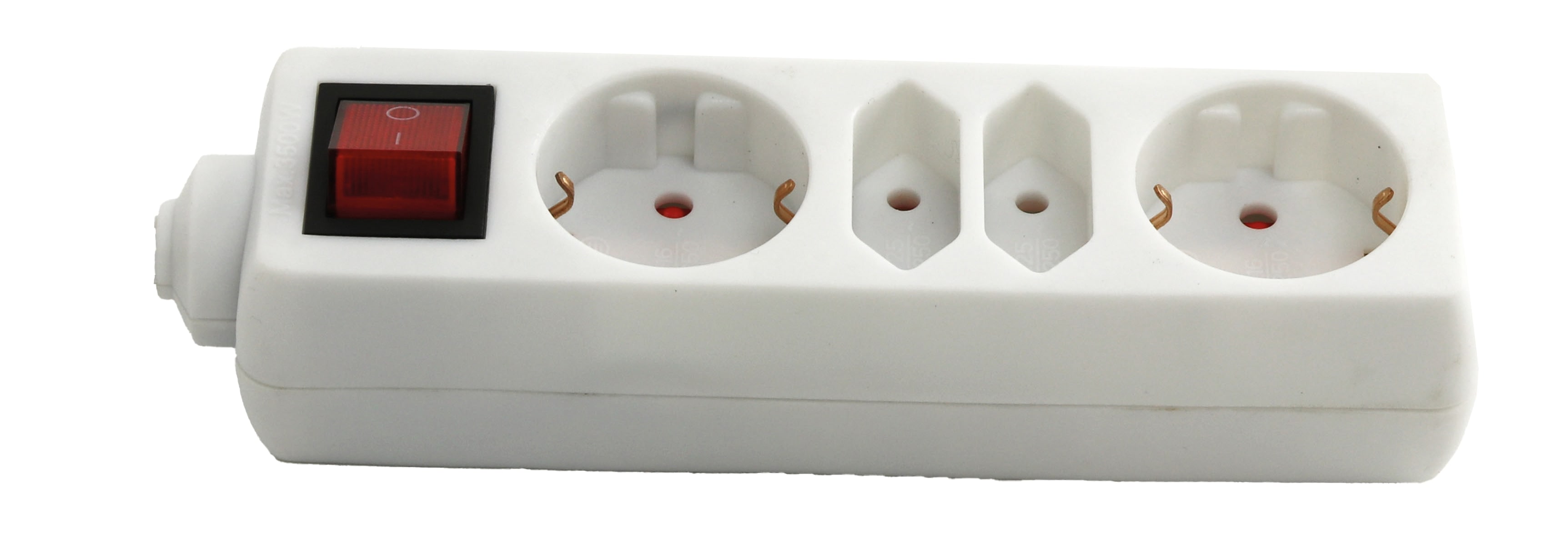 Steckdosenleiste XM-C02/2S, 4-fach, weiß Steckdosenleiste XM-C02/2S, 4-fach, weiß