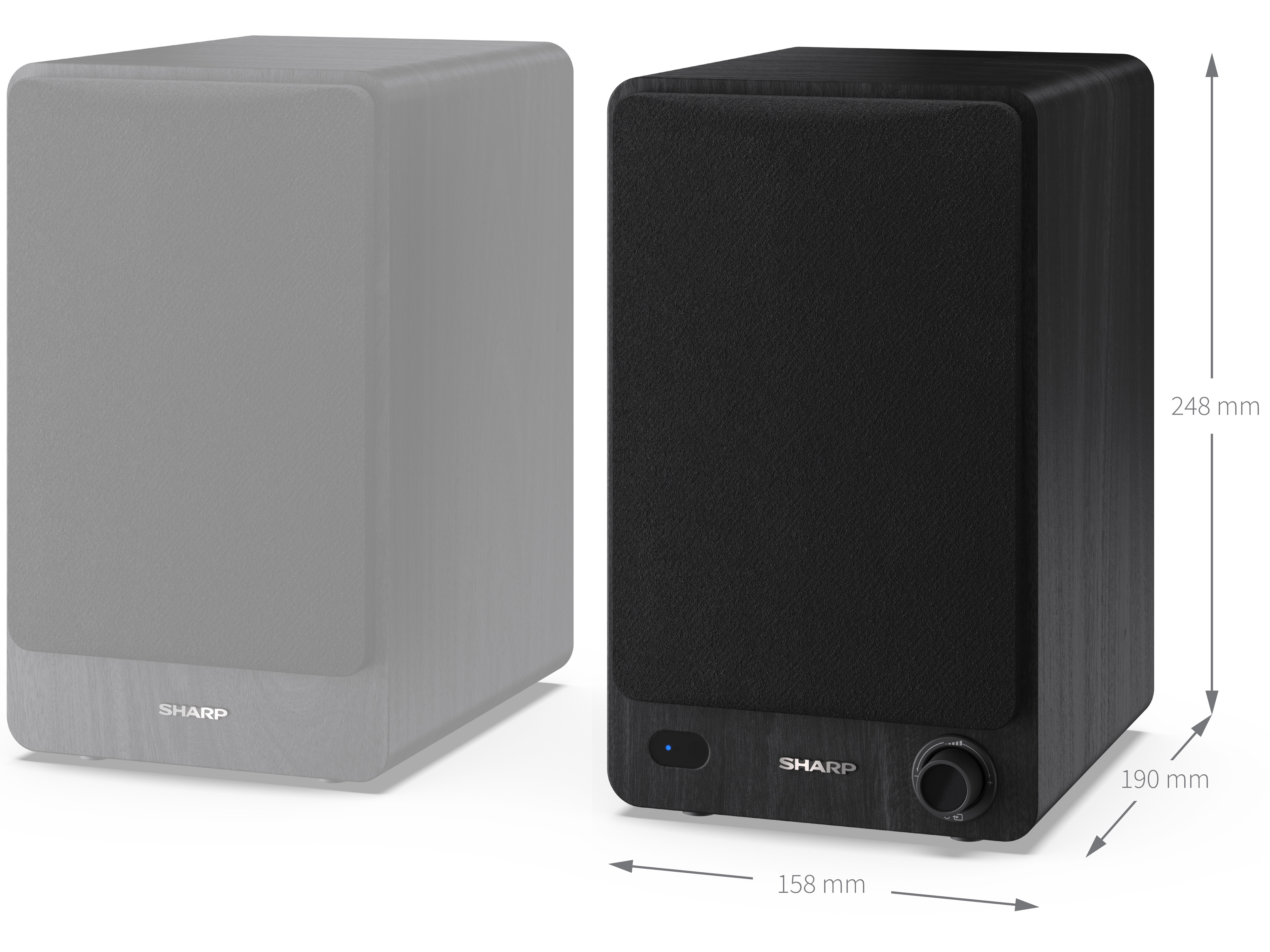 SHARP Lautsprecherboxen CP-SS30 (BK), 2-Wege, Bluetooth, USB, MP3, 60 W