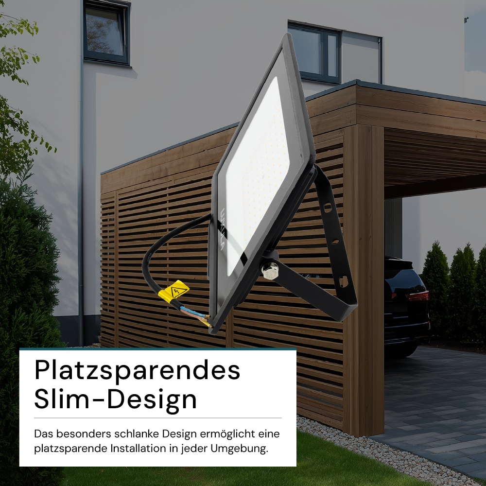 LUXULA LED-Fluter, EEK: F, 100W, 10000lm, 4000K, schwarz