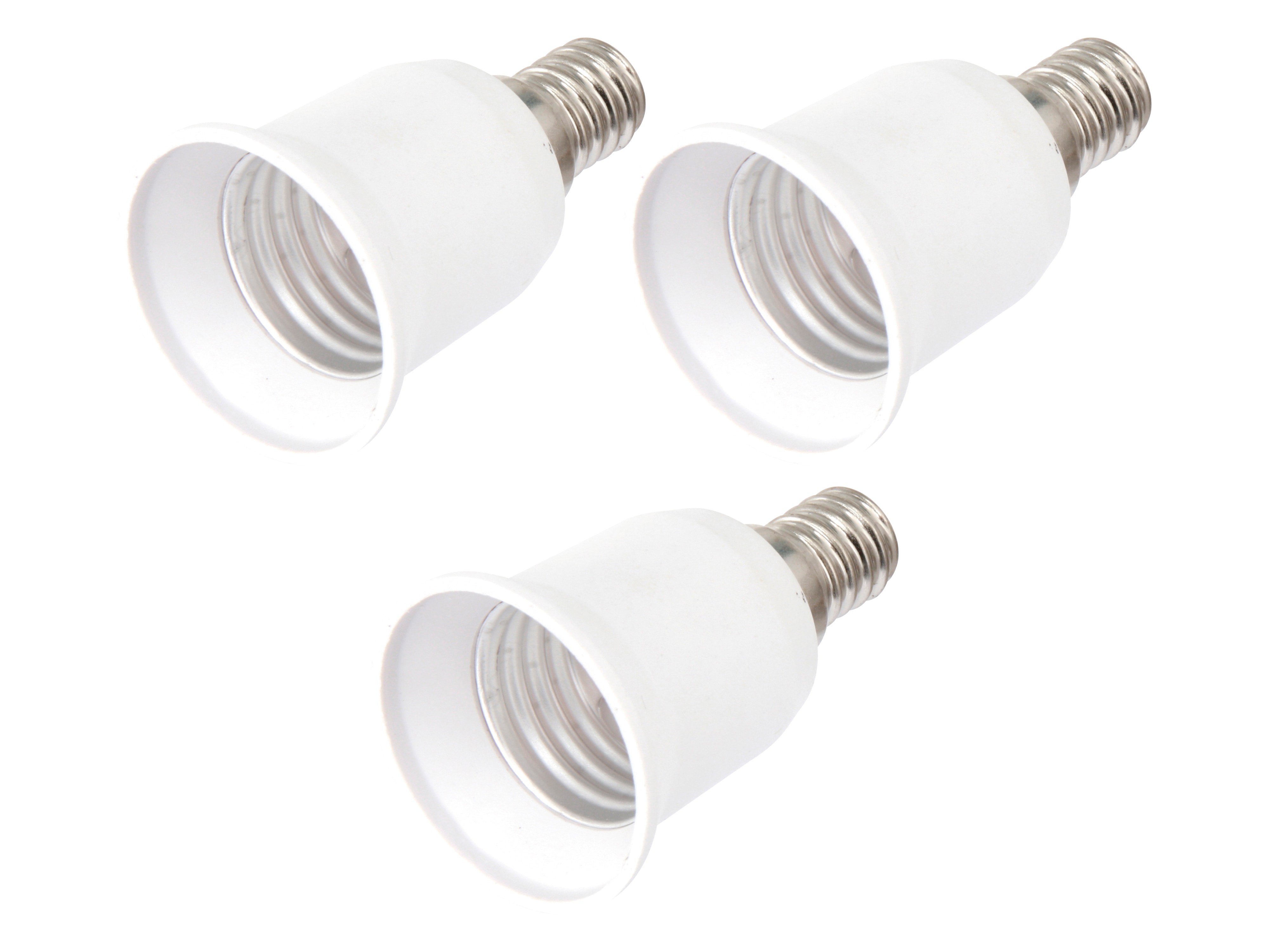 Fassungsadapter, E14 zu E27, 3 Stück