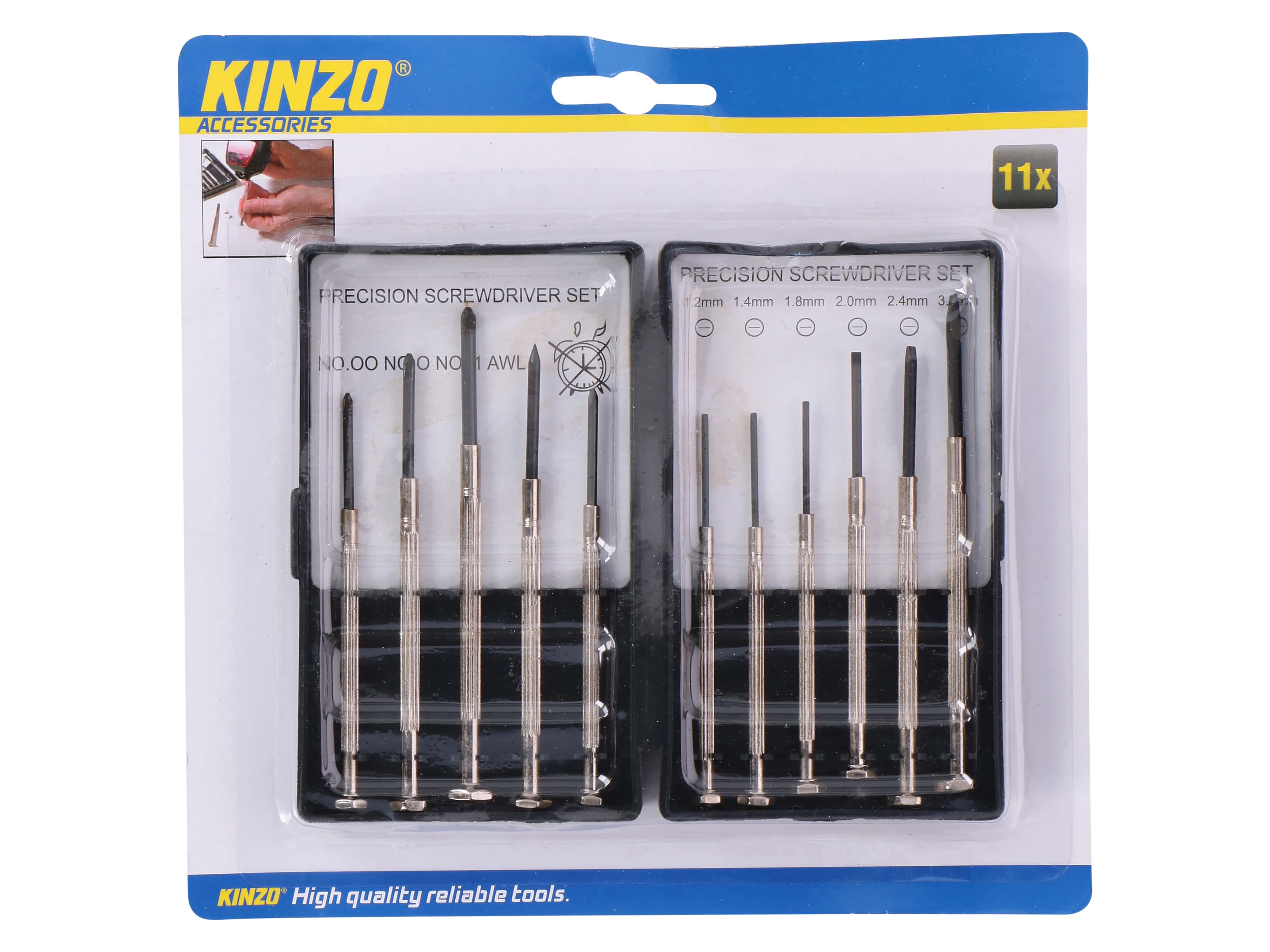 Präzisions Schraubendreher-Set, KINZO, 11-teilig