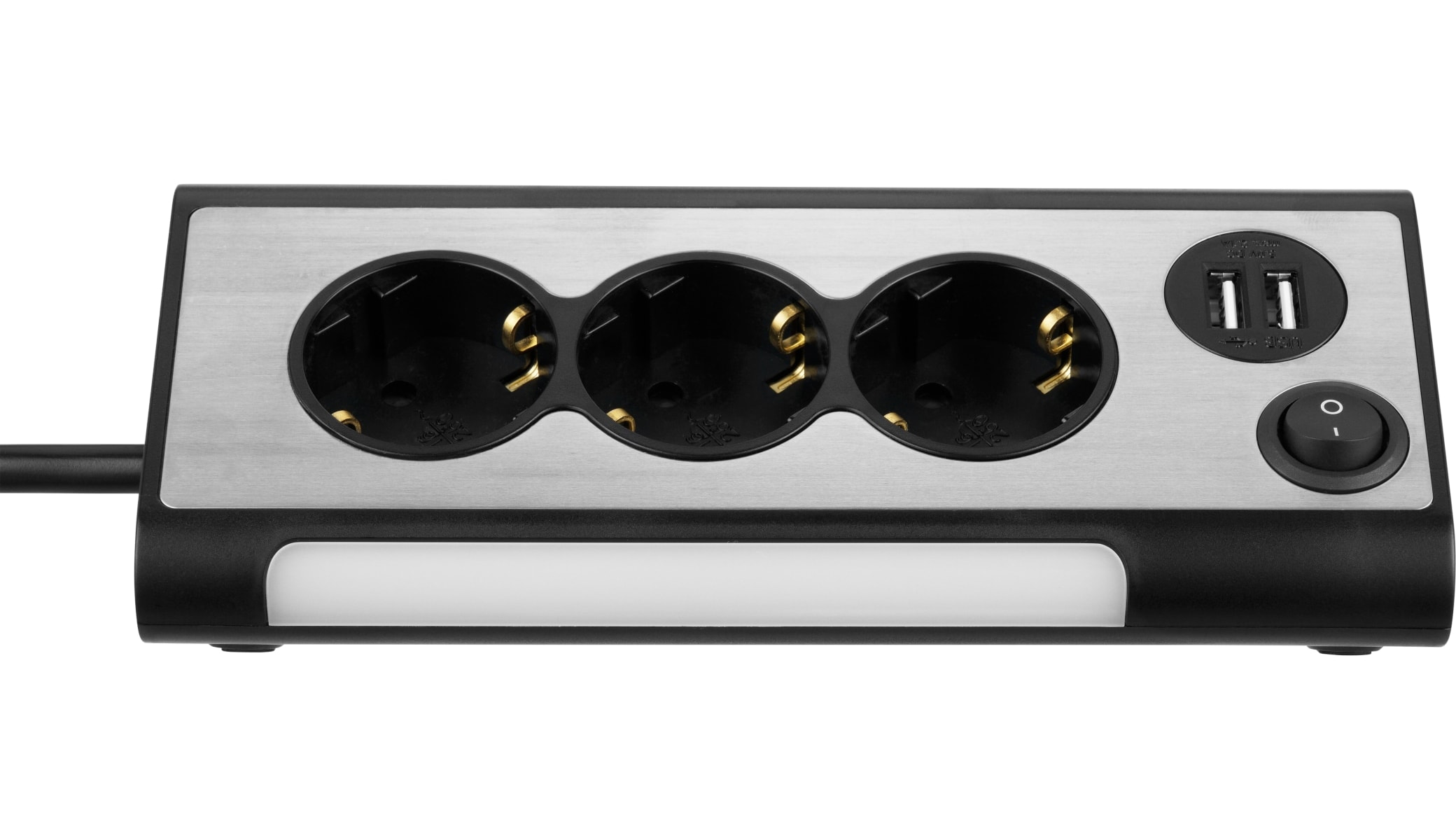 REV Steckdosenblock, 3-fach, 2x USB, beleuchtet REV Steckdosenblock, 3-fach, 2x USB, beleuchtet