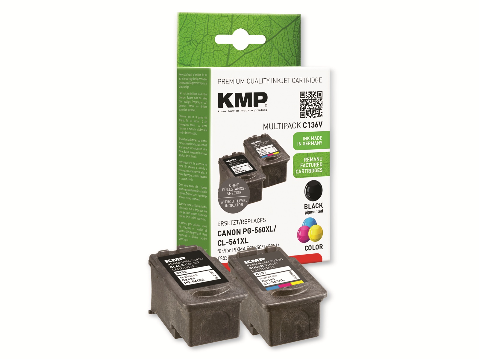KMP Tintenpatrone C136V, Multipack, für Canon Pixma KMP Tintenpatrone C136V, Multipack, für Canon Pixma