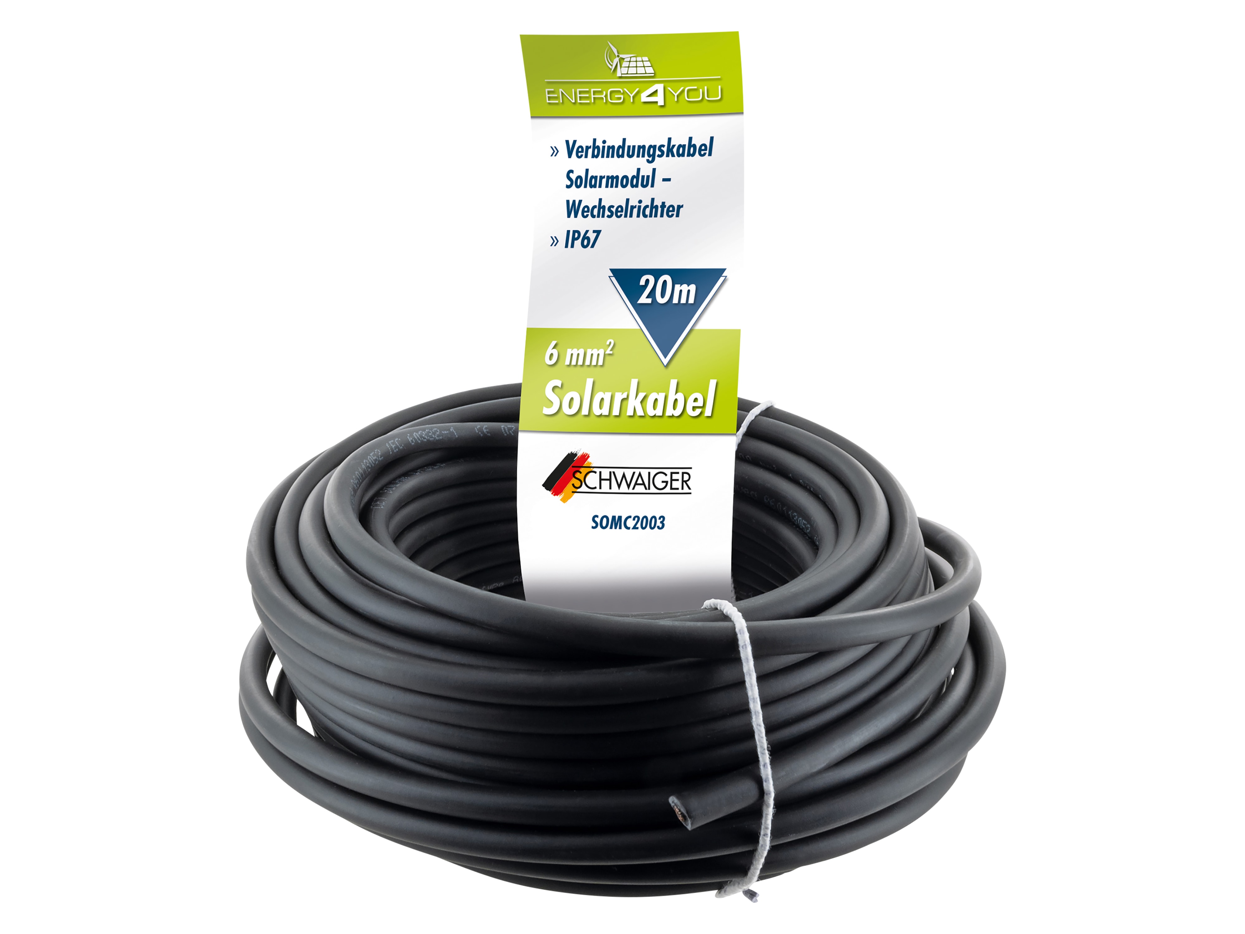 SCHWAIGER Solar Installationskabel SOMC2003, 6 mm², 20 m, schwarz