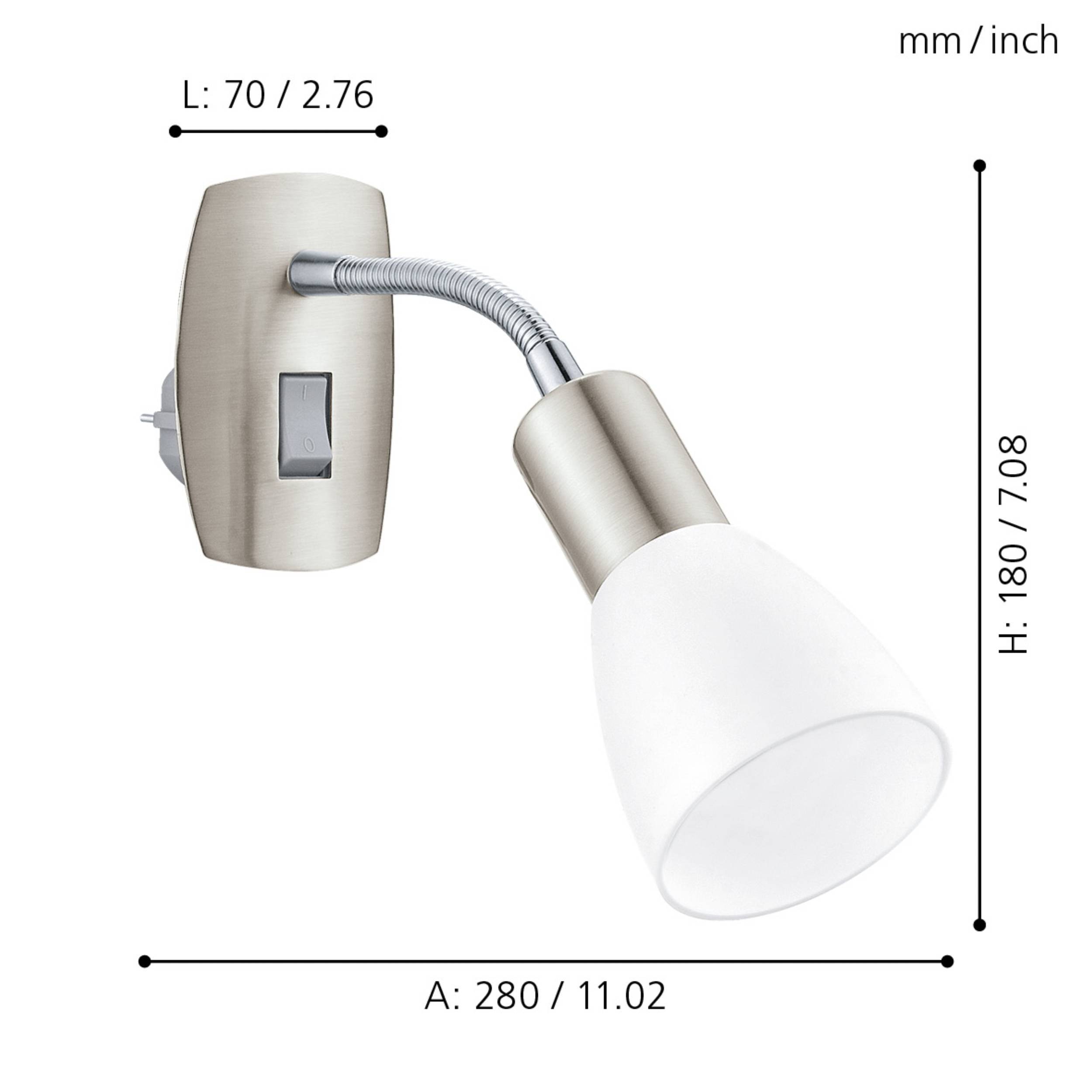 EGLO Steckerspot 92935 nickel-matt, für E14, max. 25 W EGLO Steckerspot 92935 nickel-matt, für E14, max. 25 W