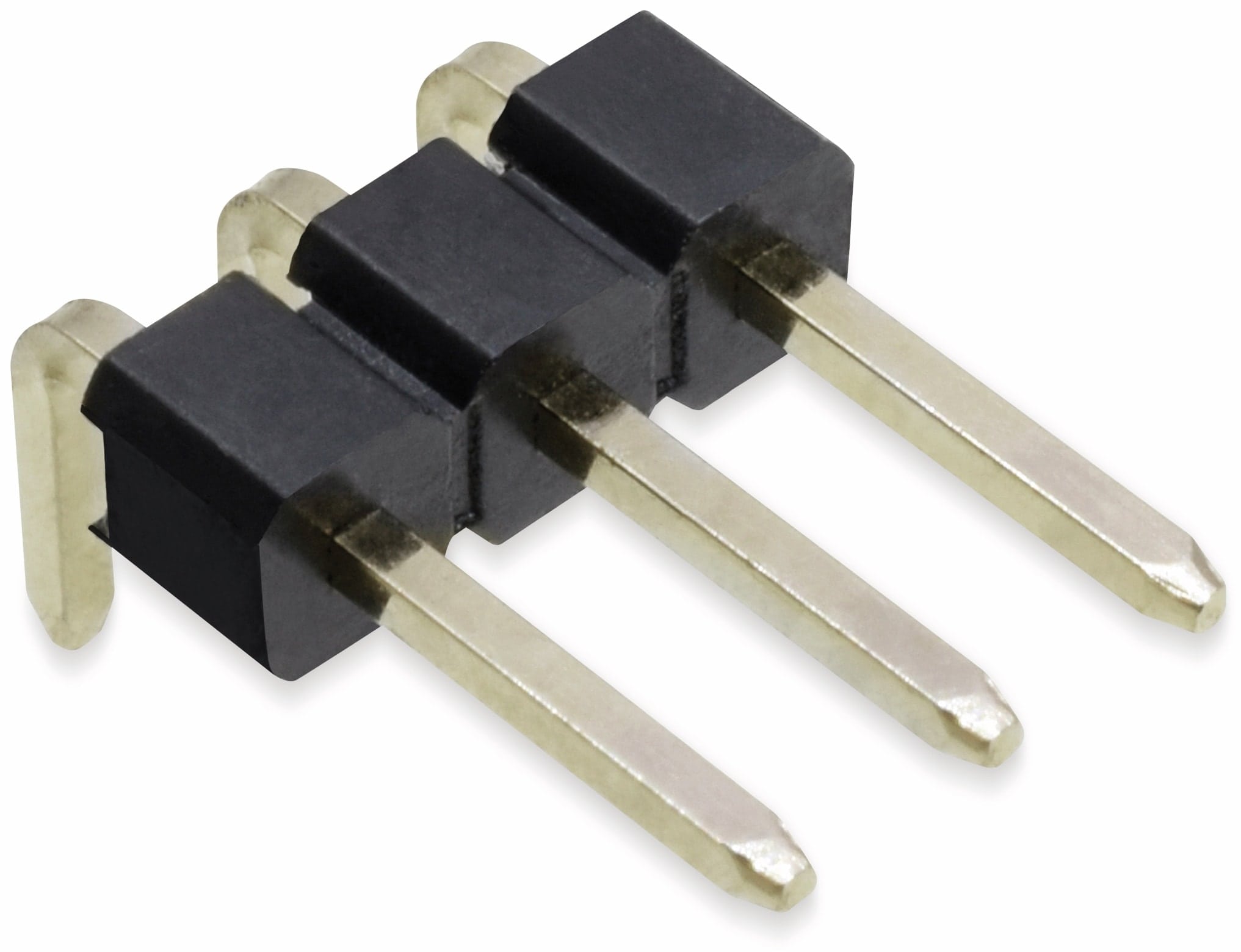 Stiftleiste, 1 x 3, 2,54 mm, gewinkelt, 0,8µ Au (Gold), 5 Stück Stiftleiste, 1 x 3, 2,54 mm, gewinkelt, 0,8µ Au (Gold), 5 Stück