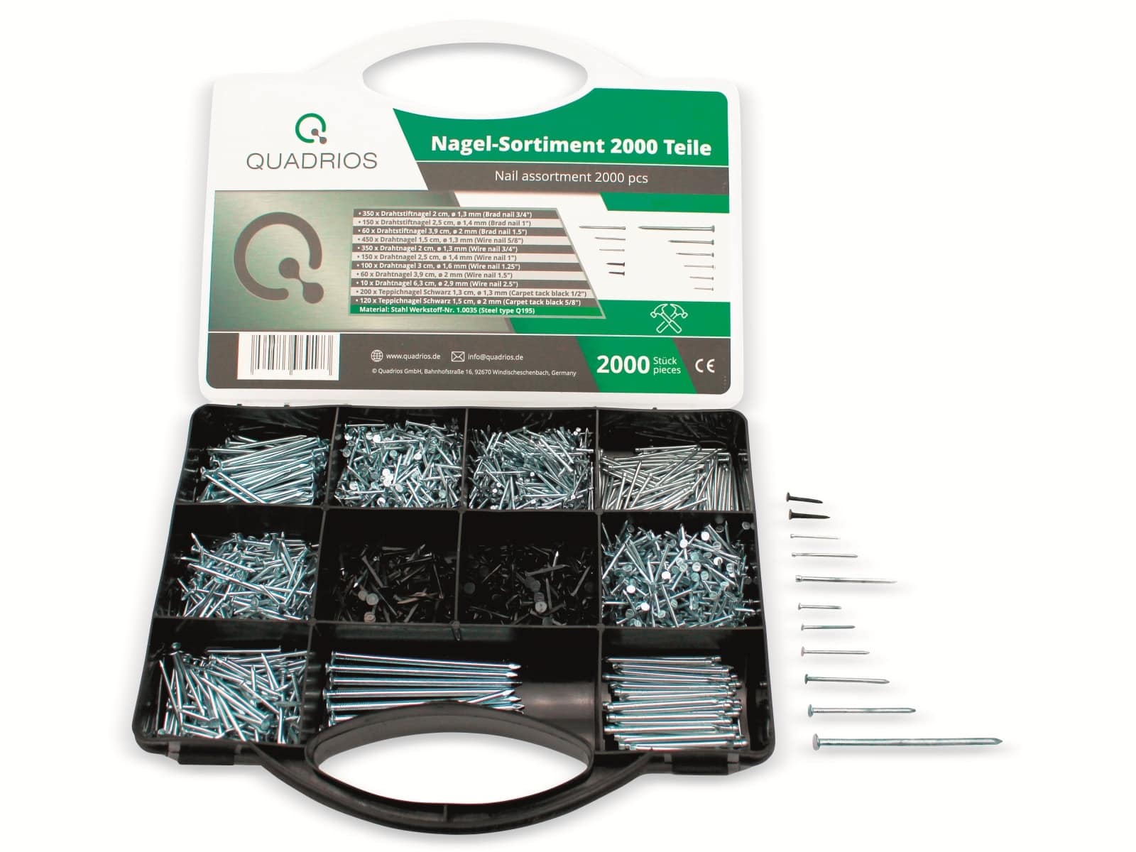 QUADRIOS Nagel- Set 2103SA044, 195 Mpa, 430 N/qmm, 2000 Stück QUADRIOS Nagel- Set, 2103SA044, 195 Mpa, 430 N/qmm, 2000 Stück