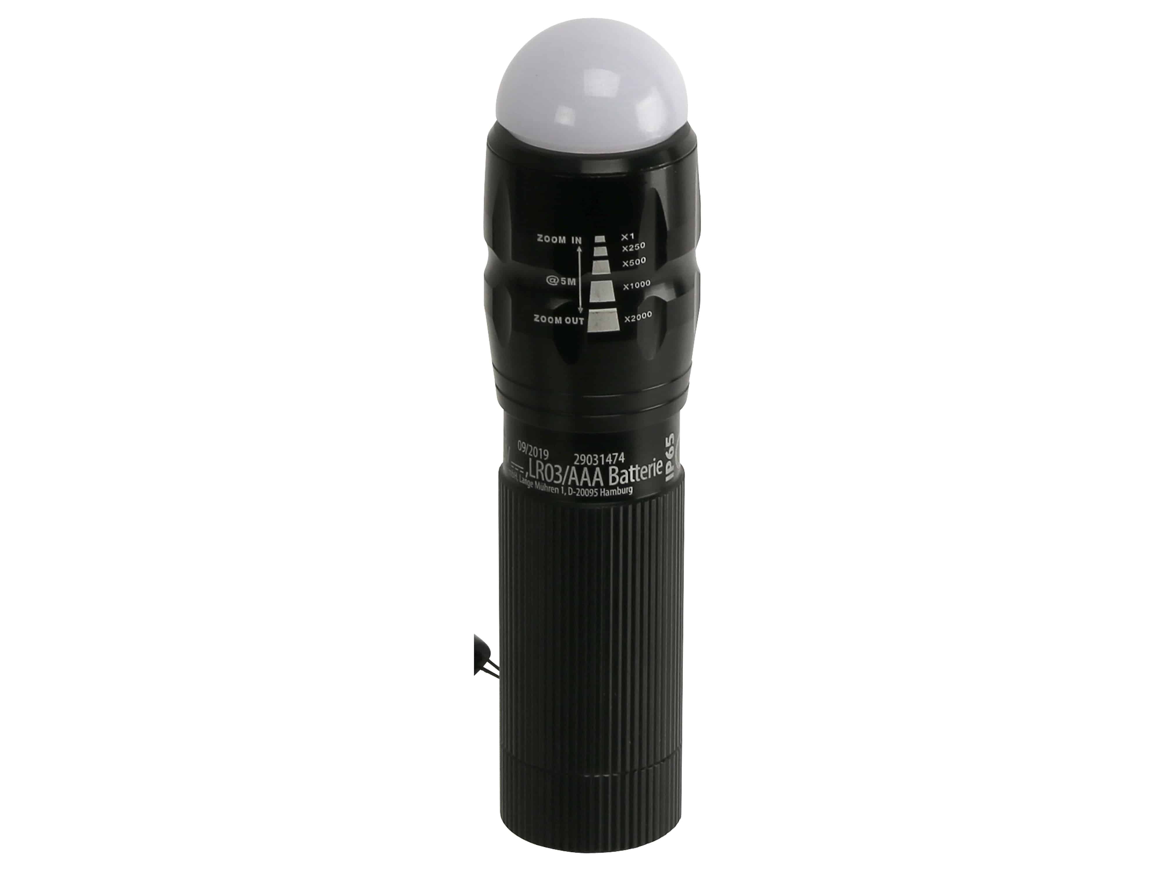 LED-Taschenlampe, WTE-490M-1, Alu, 400 lm, schwarz LED-Taschenlampe, WTE-490M-1, Alu, 400 lm, schwarz