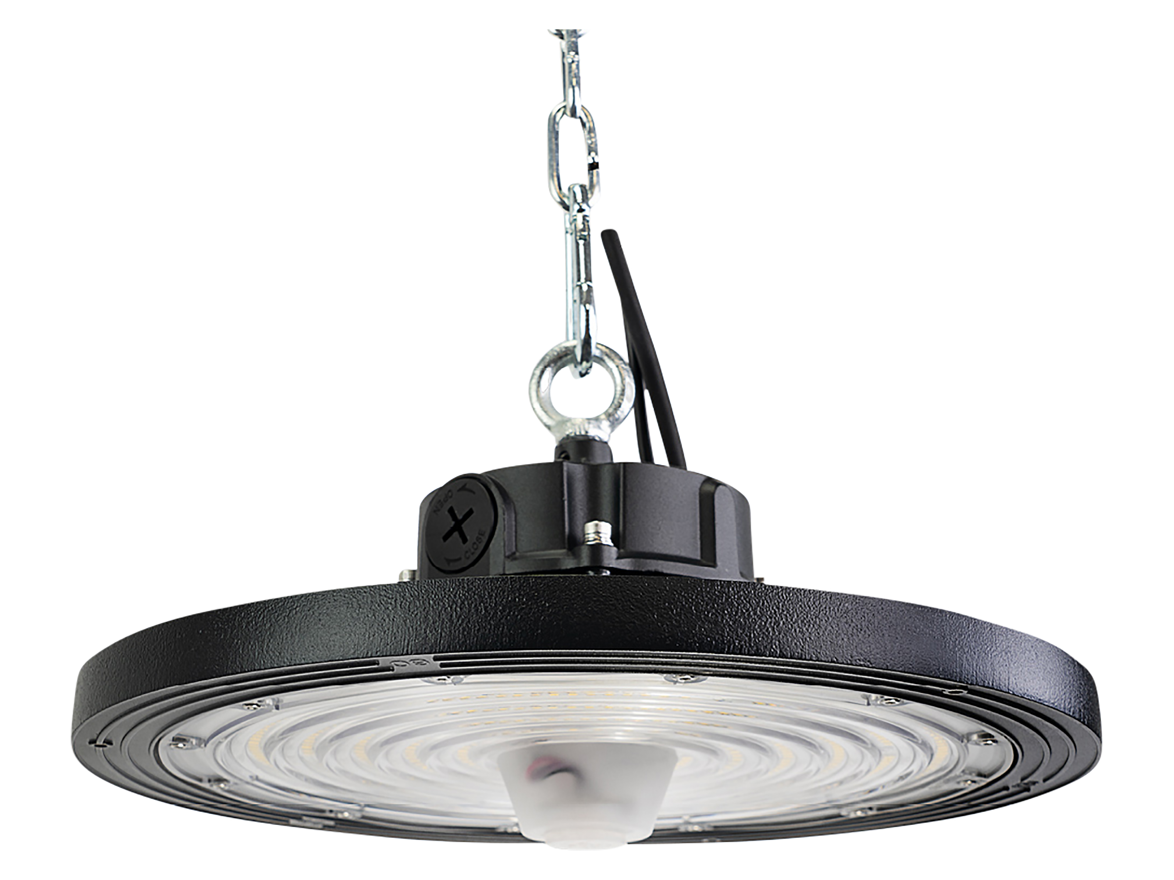 ENOVALITE LED-HighBay-Leuchte, UFO, 120...200 W, 4000 K, EEK: C, 19200...32000 lm, dimmbar, schwarz ENOVALITE LED-HighBay-Leuchte, UFO, 120...200 W, 4000 K, EEK: C, 19200...32000 lm, dimmbar, schwarz