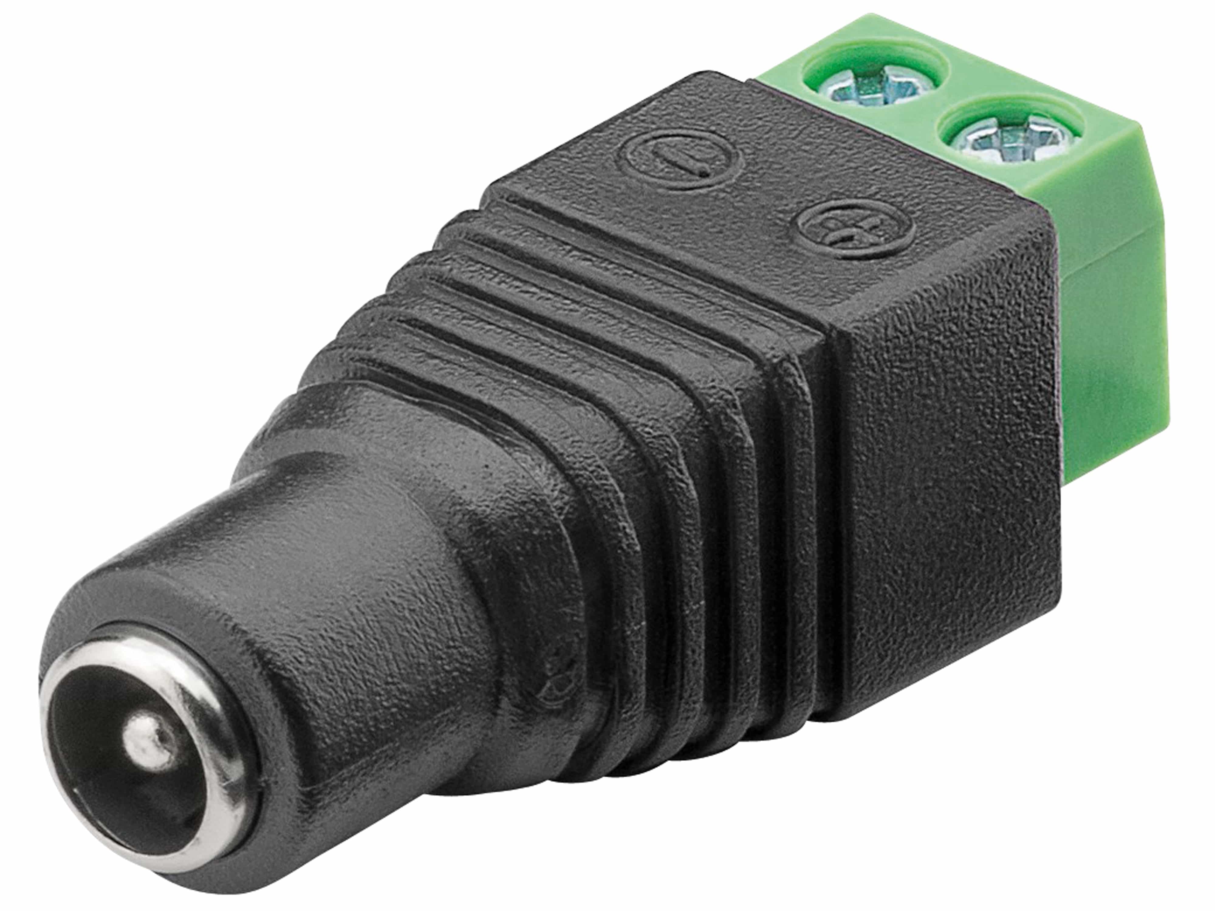 GOOBAY Terminal Block 76743, 2-pin auf DC-Buchse (5.50x2.10 mm) GOOBAY Terminal Block 76743, 2-pin auf DC-Buchse (5.50x2.10 mm)