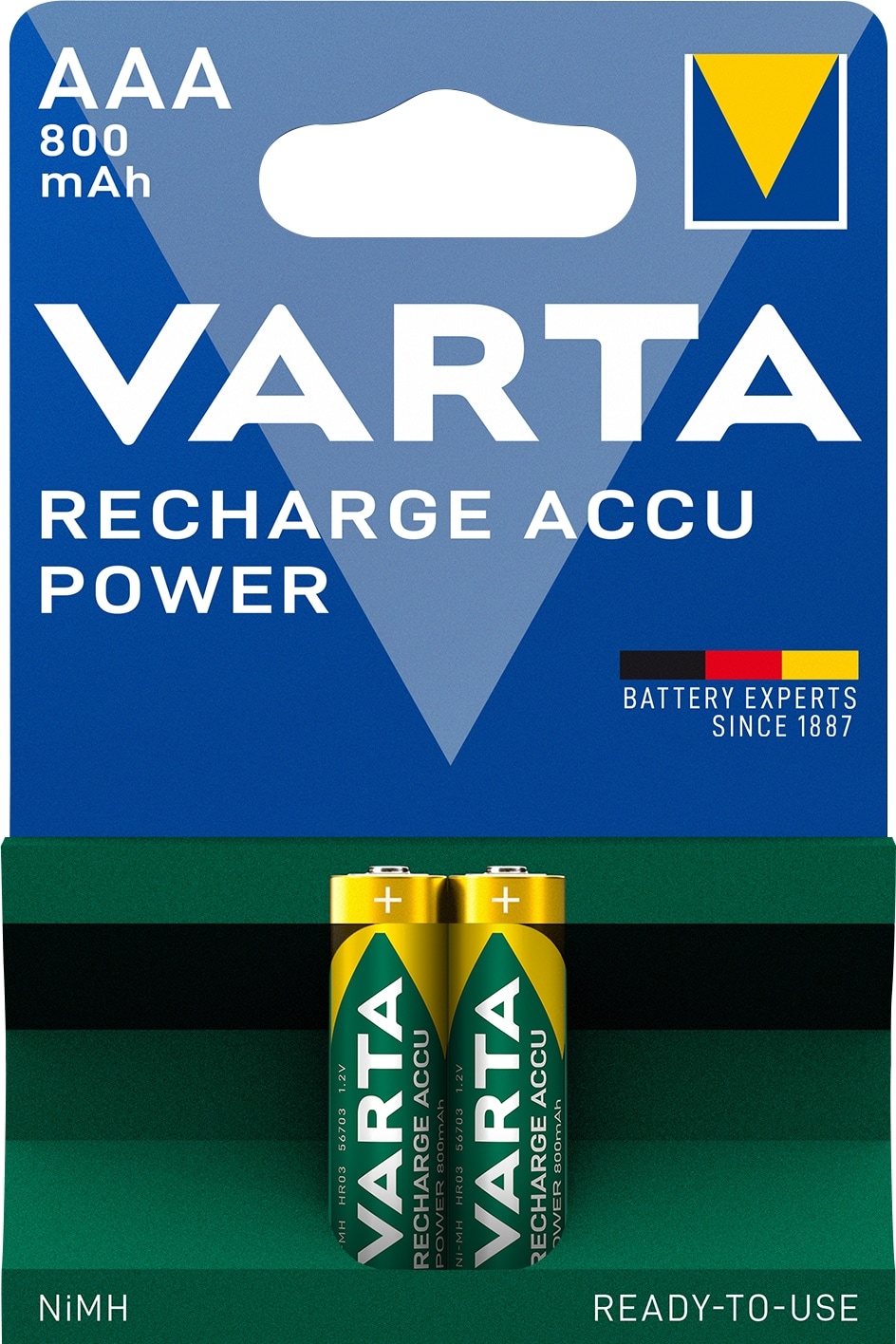 VARTA NiMH-Micro-Akku 56703, 800 mAh, 2 Stück VARTA NiMH-Micro-Akku 56703, 800 mAh, 2 Stück