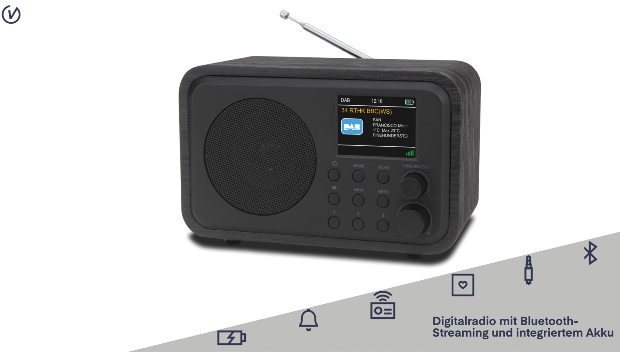 UNIVERSUM DAB+ Radio DR 300-20, Akku, Bluetooth, schwarz