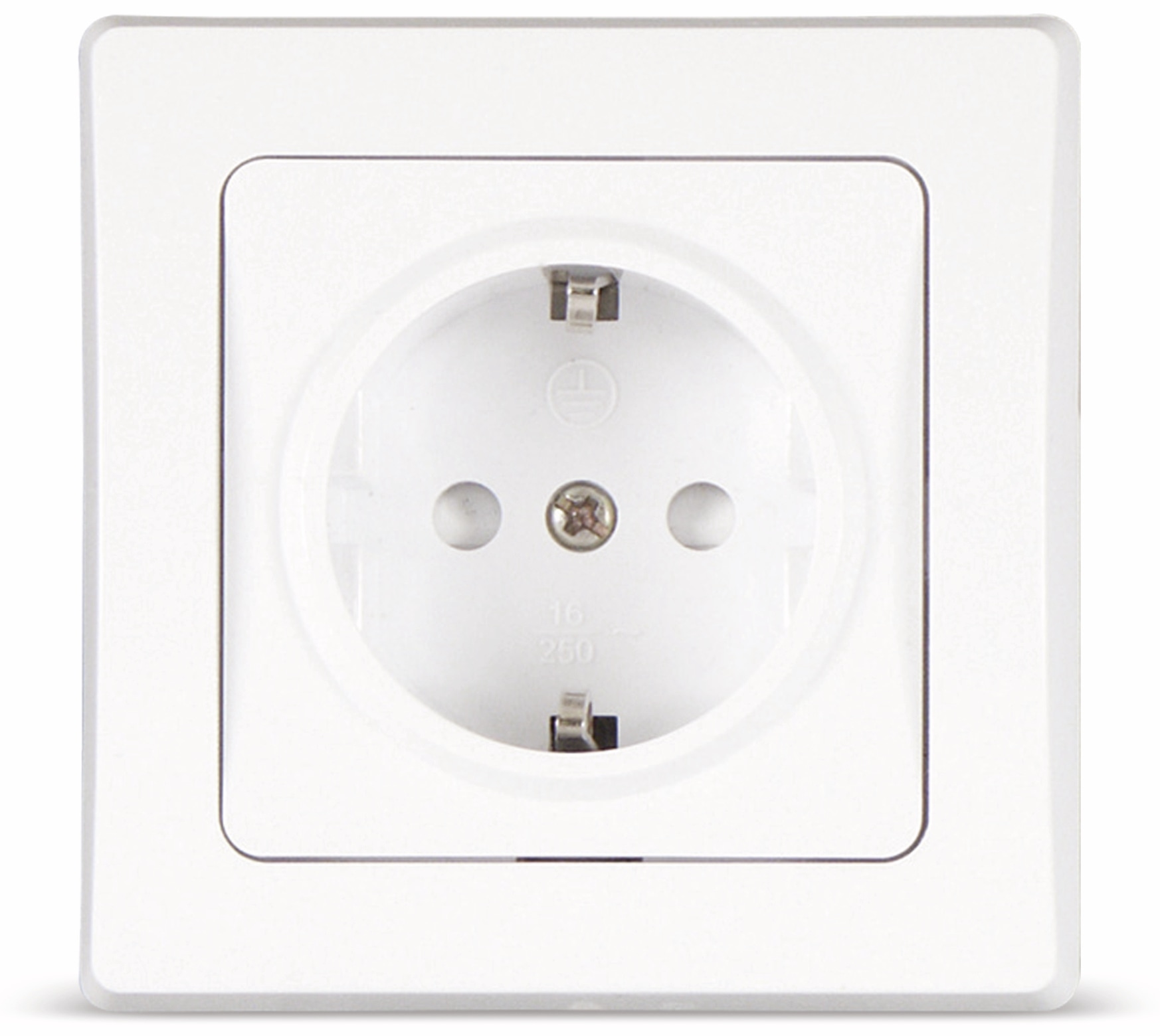 DELPHI Schutzkontakt-Steckdose mit 1-fach Rahmen, weiß DELPHI Schutzkontakt-Steckdose mit 1-fach Rahmen, weiß