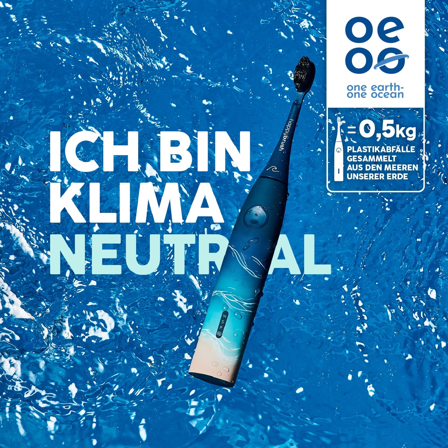 HAPPYBRUSH Elektrische Zahnbürste ECO VIBE 3, Starterkit Ocean HAPPYBRUSH Elektrische Zahnbürste ECO VIBE 3, Starterkit Ocean