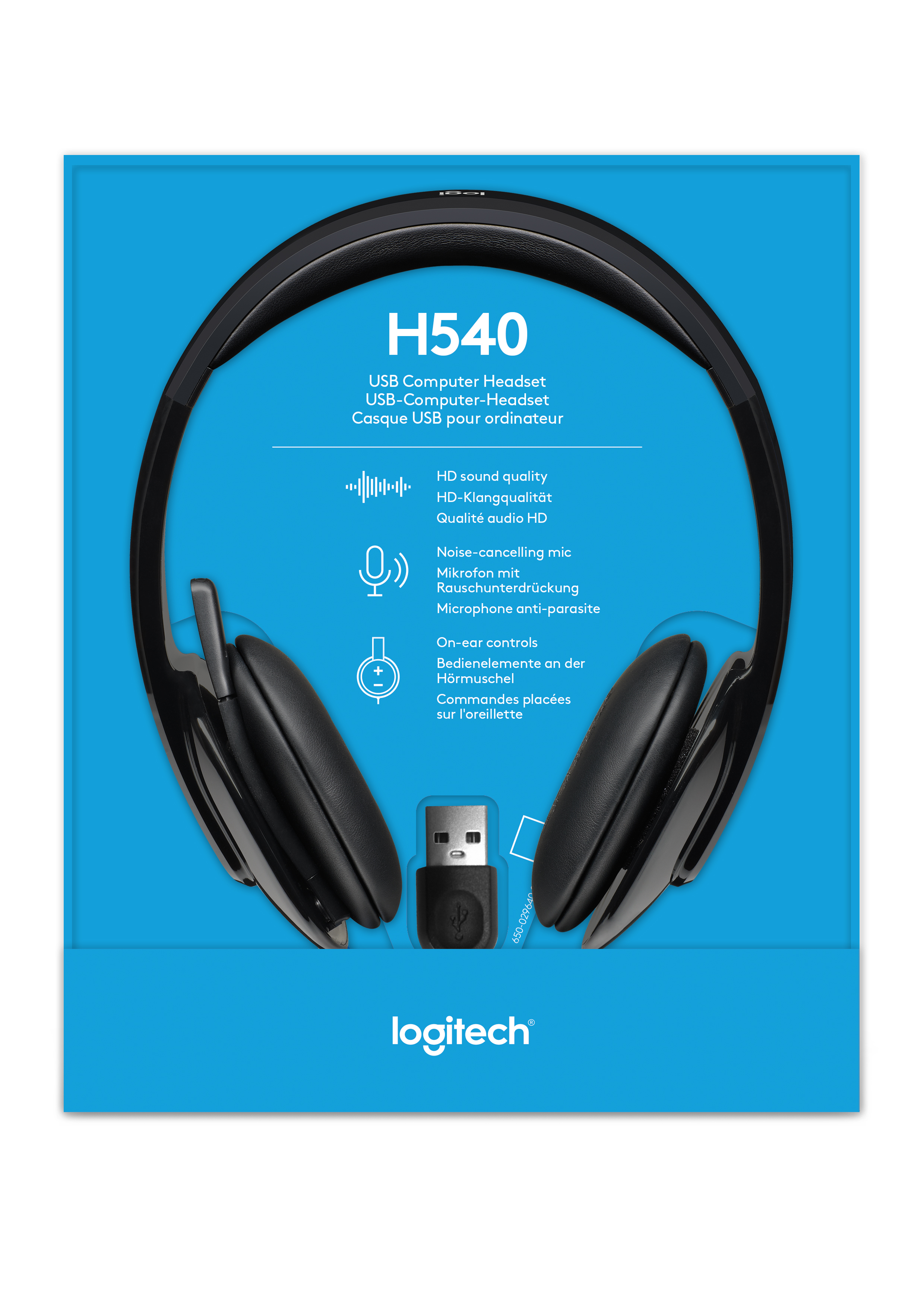 LOGITECH Headset H540 USB, schwarz