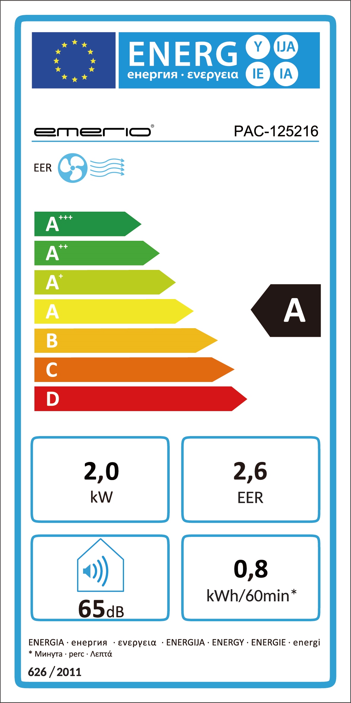 EMERIO Klimagerät PAC-125216, 7000 BTU/h, App steuerbar, weiß