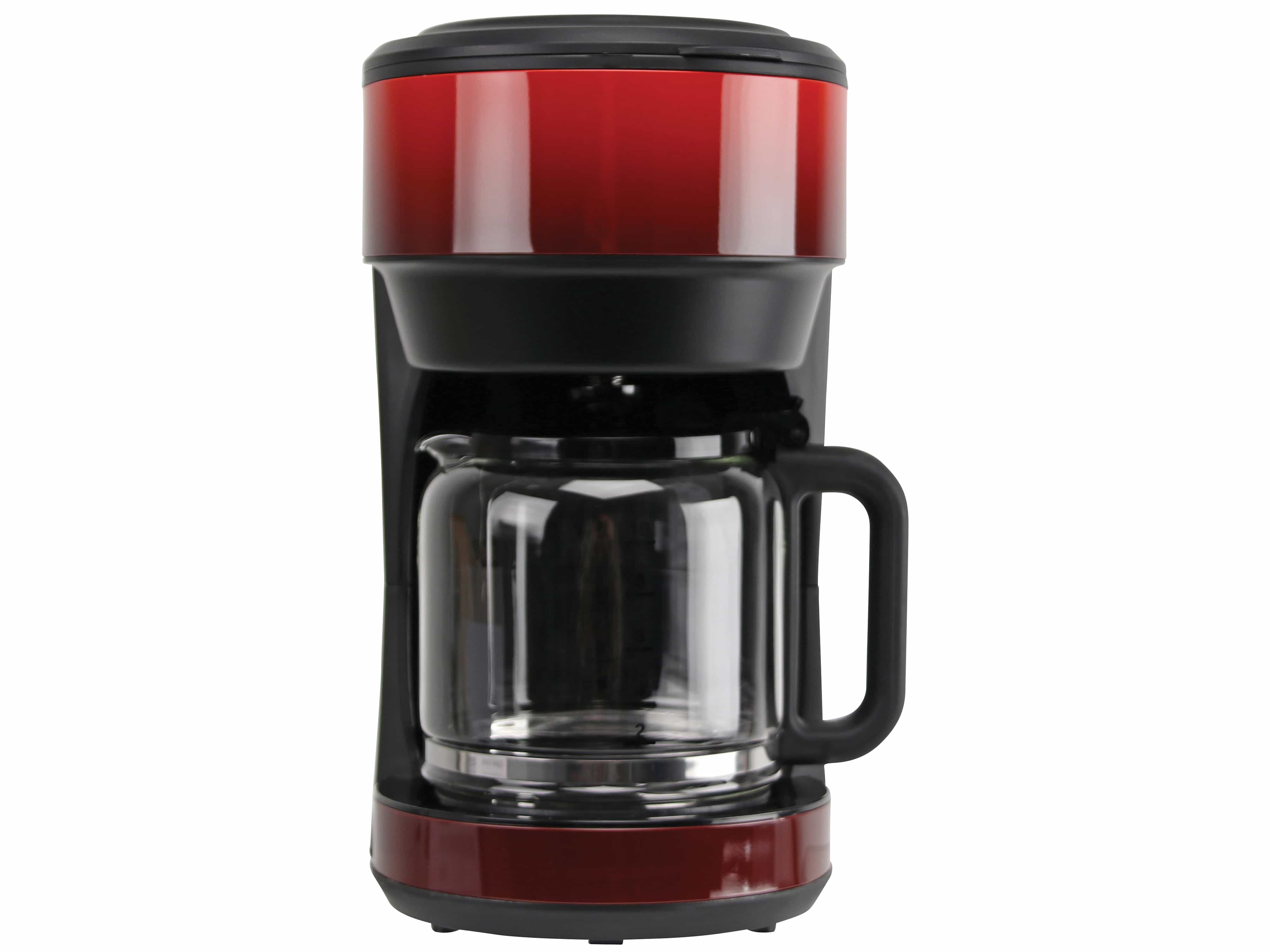 Kaffeemaschiene, Ombré, 1000 W, schwarz/rot
