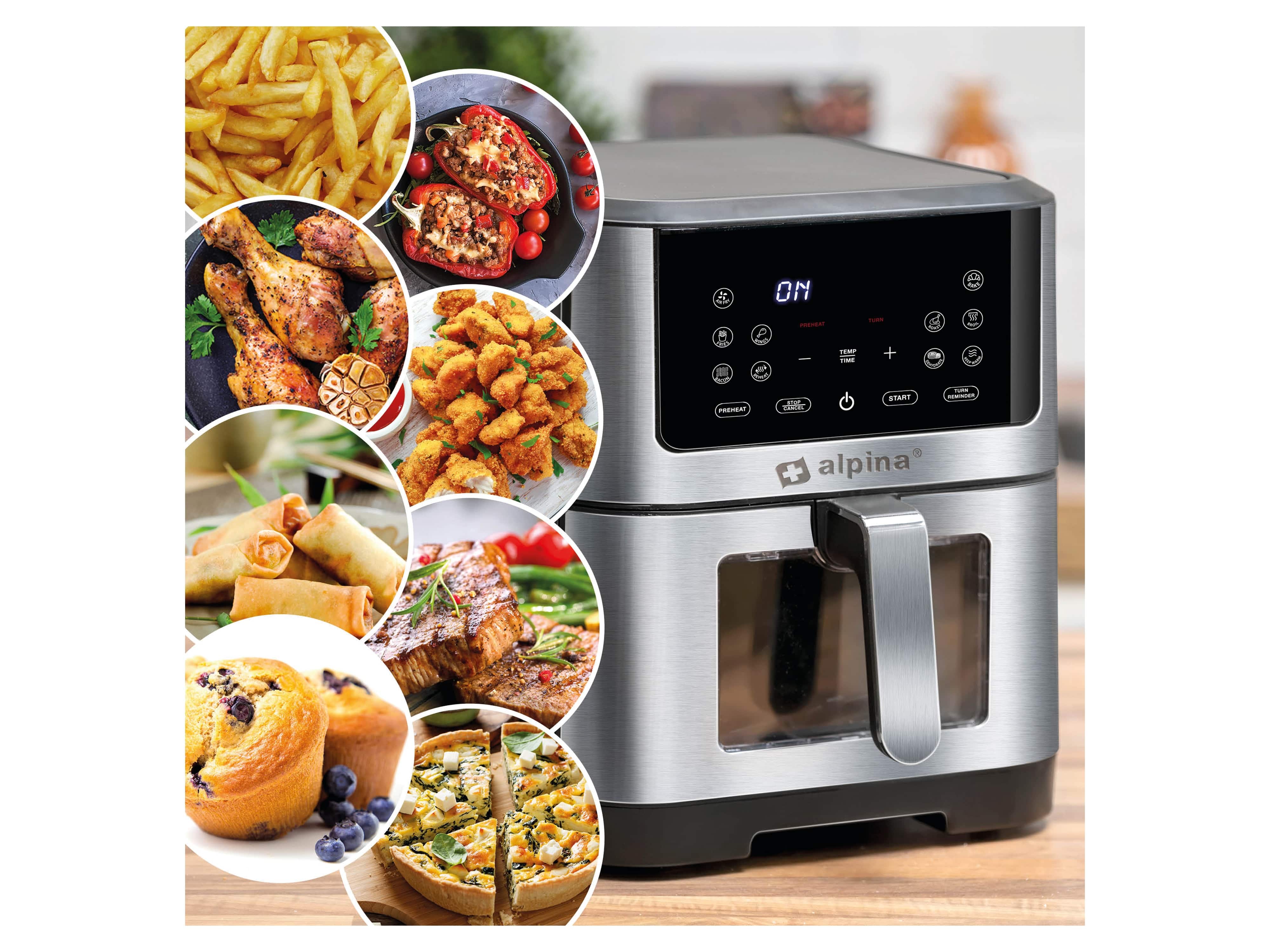 ALPINA Heißluftfritteuse, 8 L, 1800 W