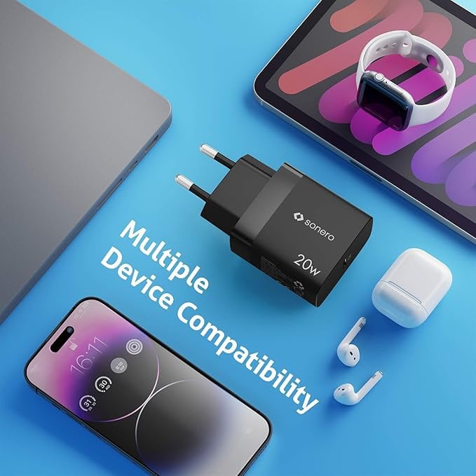 SONERO USB-C Ladegerät X-PS100, 1 Port, 20W, schwarz USB-C Ladegerät SONERO X-PS100, 1 Port, 20W, schwarz