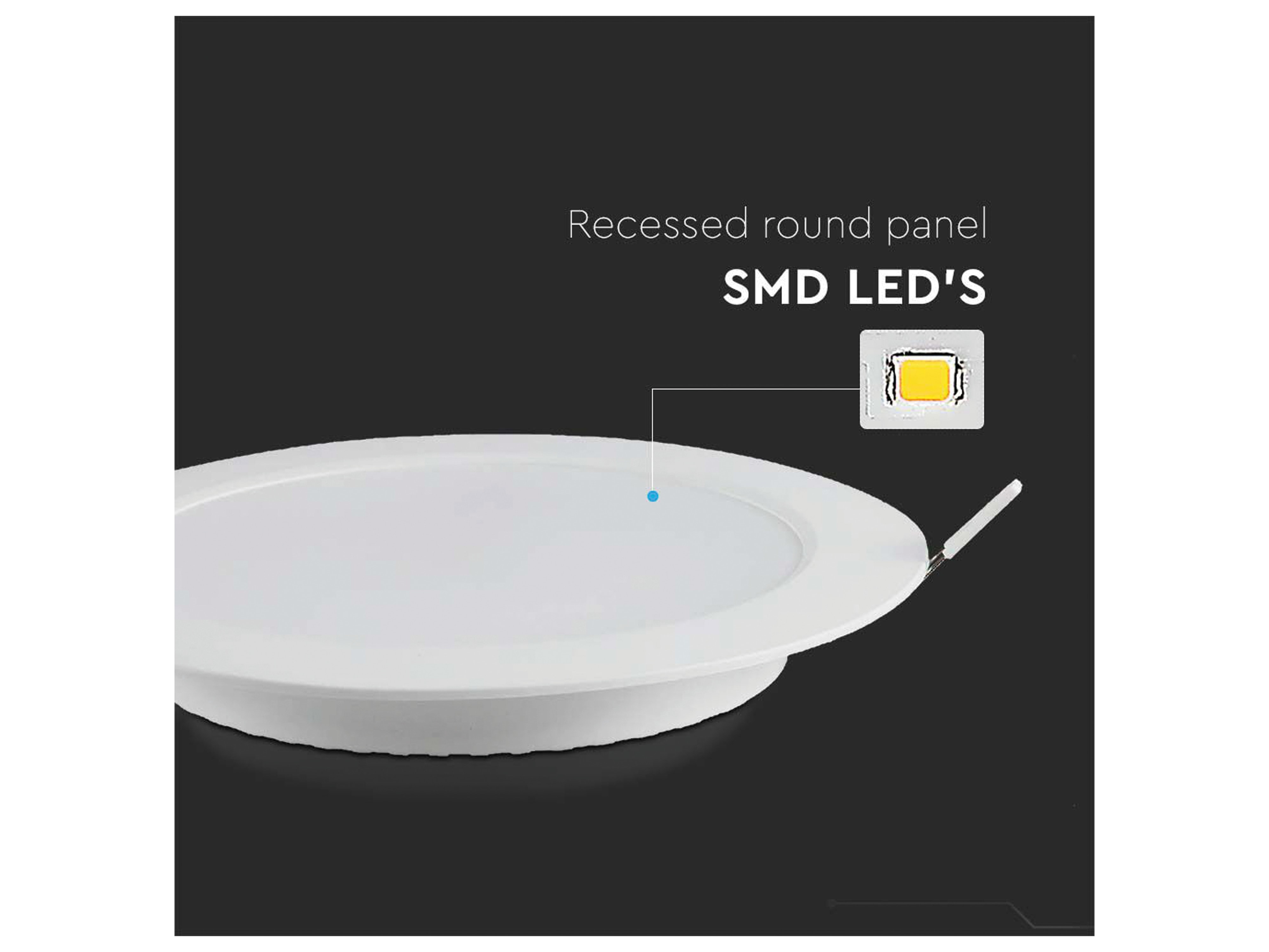 V-TAC LED-Einbauleuchte VT-61012, EEK: F, 12 W, 1200 lm, 4000 K