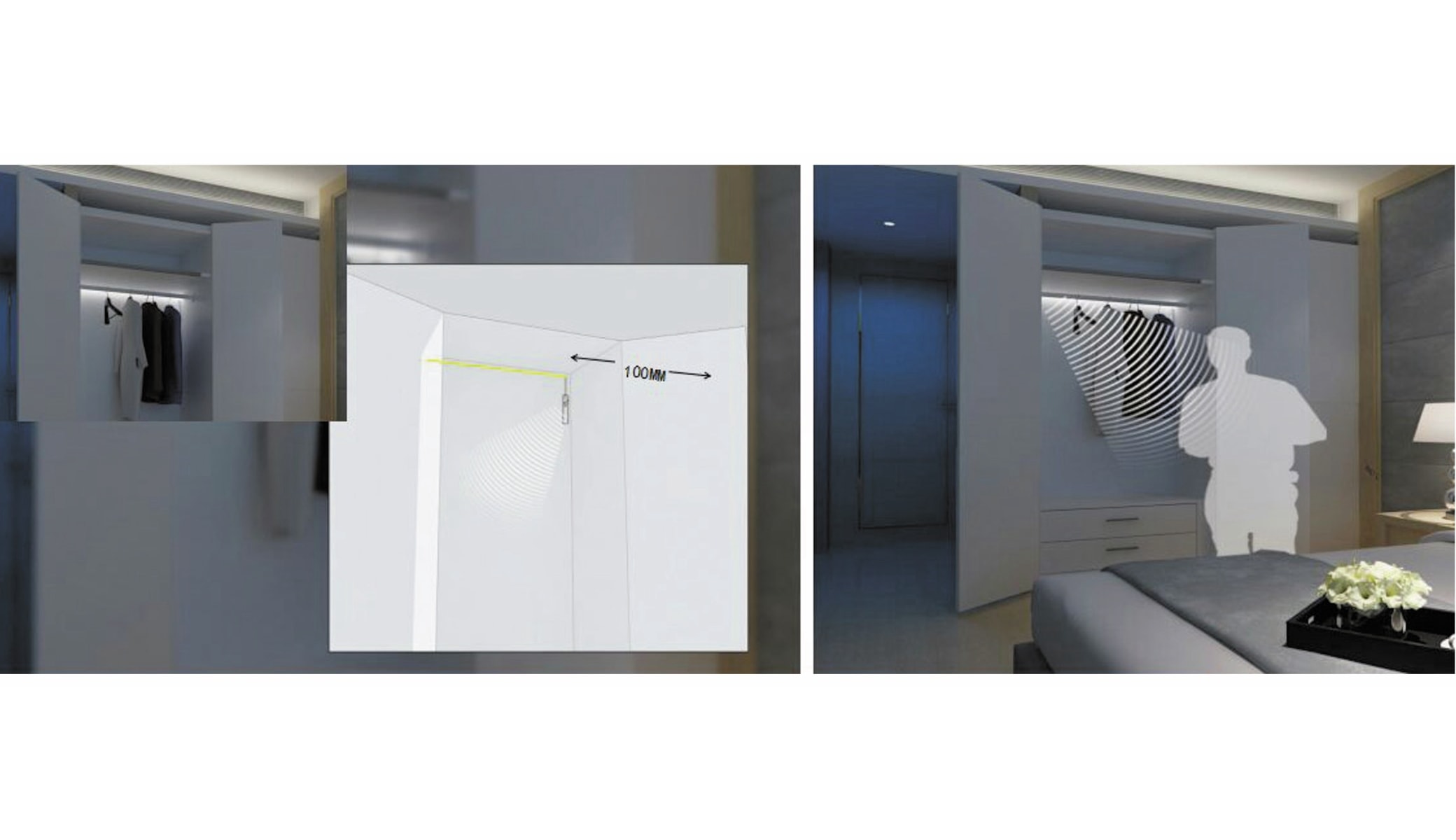 LED Strip mit Bewegungsmelder, 4000K, Batteriebetrieb, 100 cm