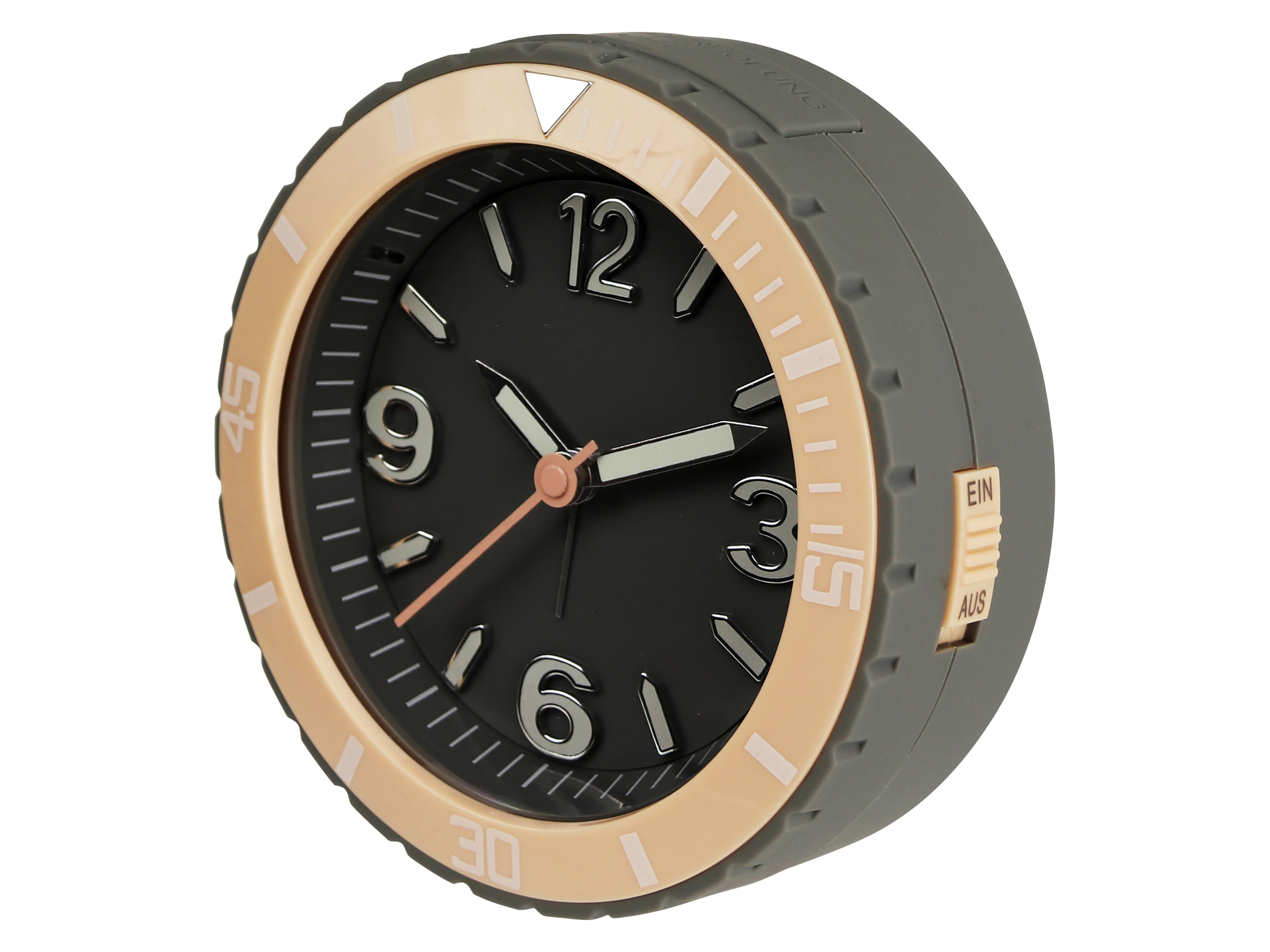 Wecker, COLOUR TIME, Ø13cm, grau/gelb Wecker, COLOUR TIME, Ø13cm, grau/gelb