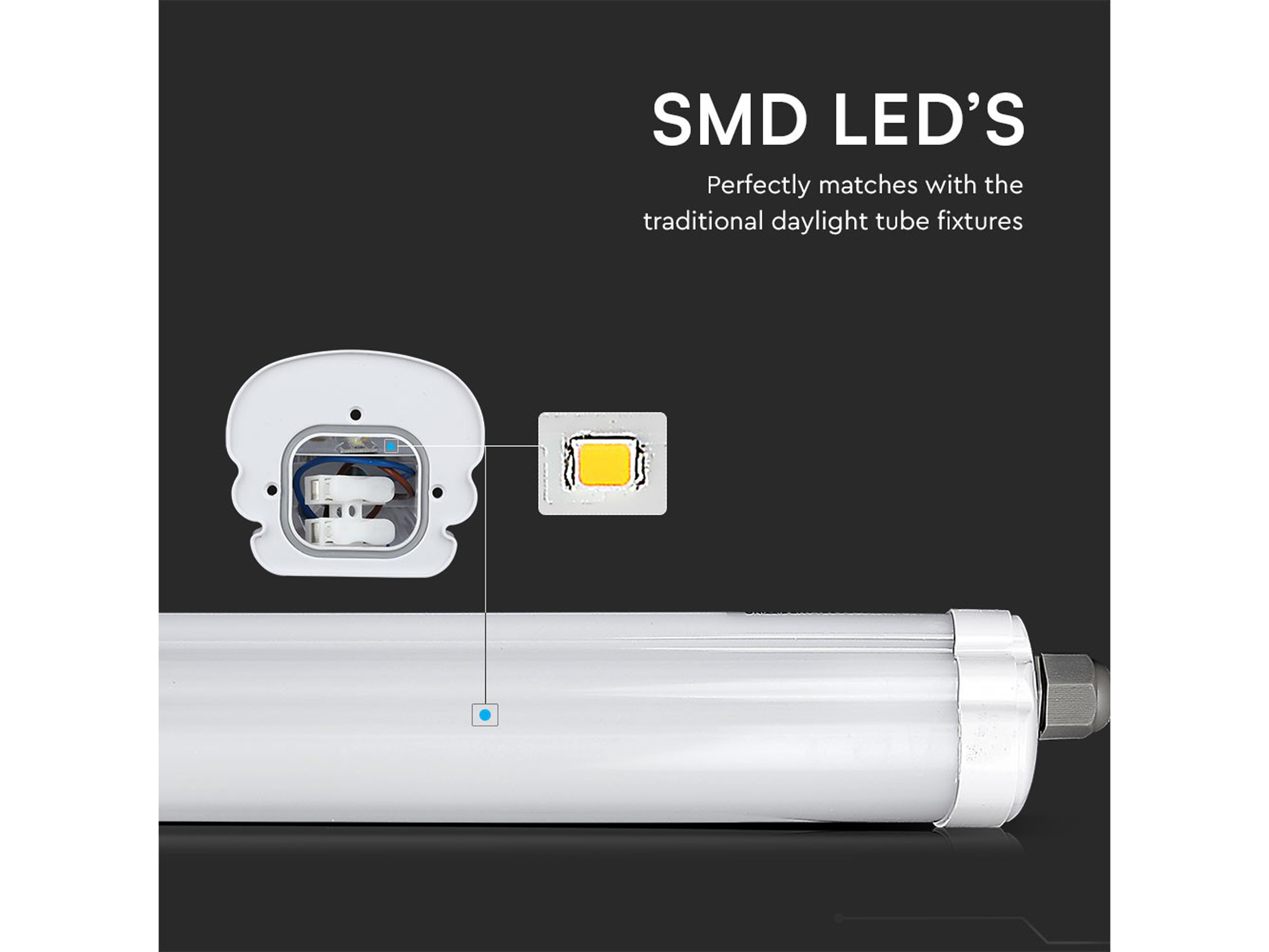 V-TAC LED-Feuchtraumleuchte VT-1249S, EEK: E, 36W, 4320lm, 4000K, 1200mm