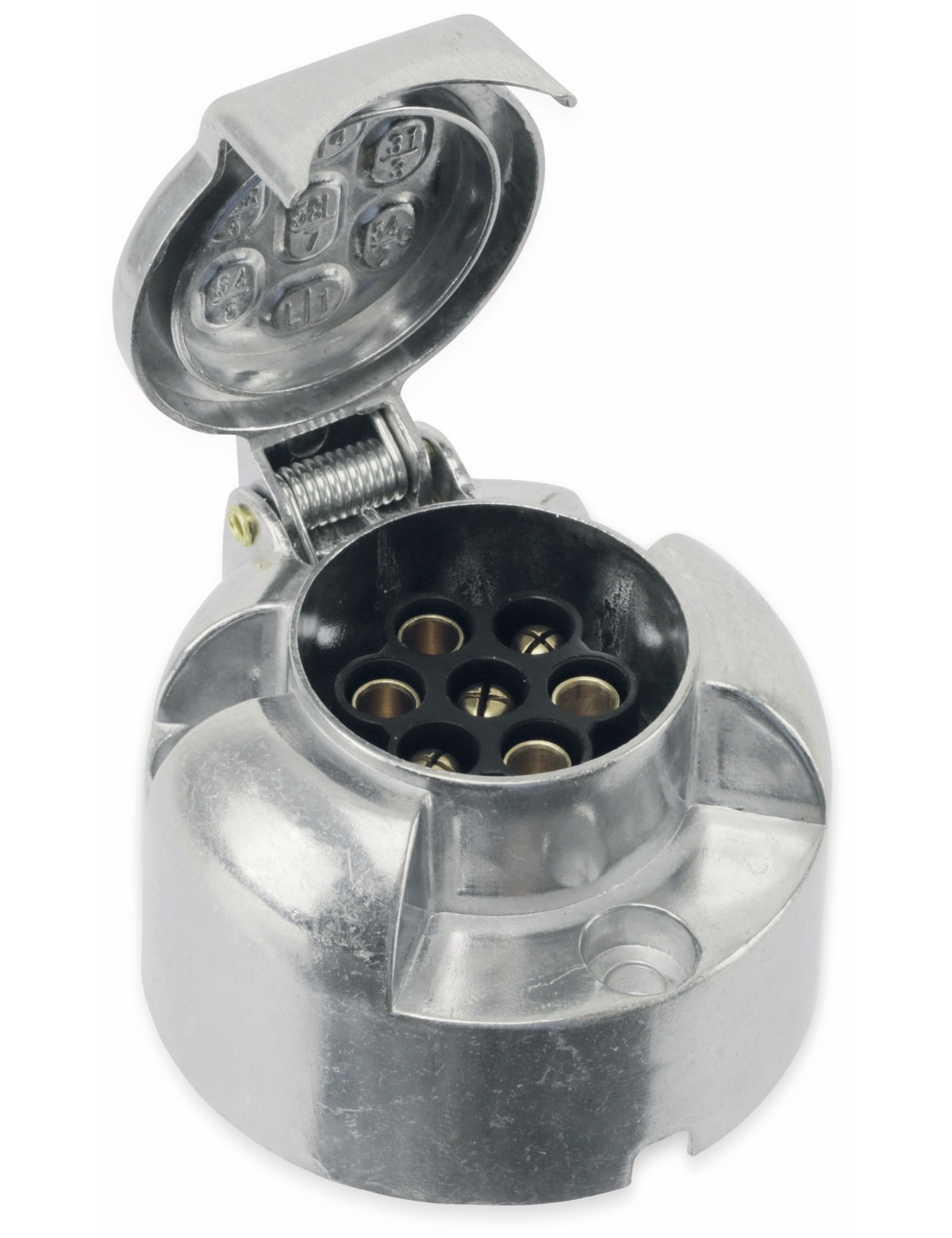 KFZ-Anhängersteckdose, 7-polig Aluminiumdruckguss, Anbau
