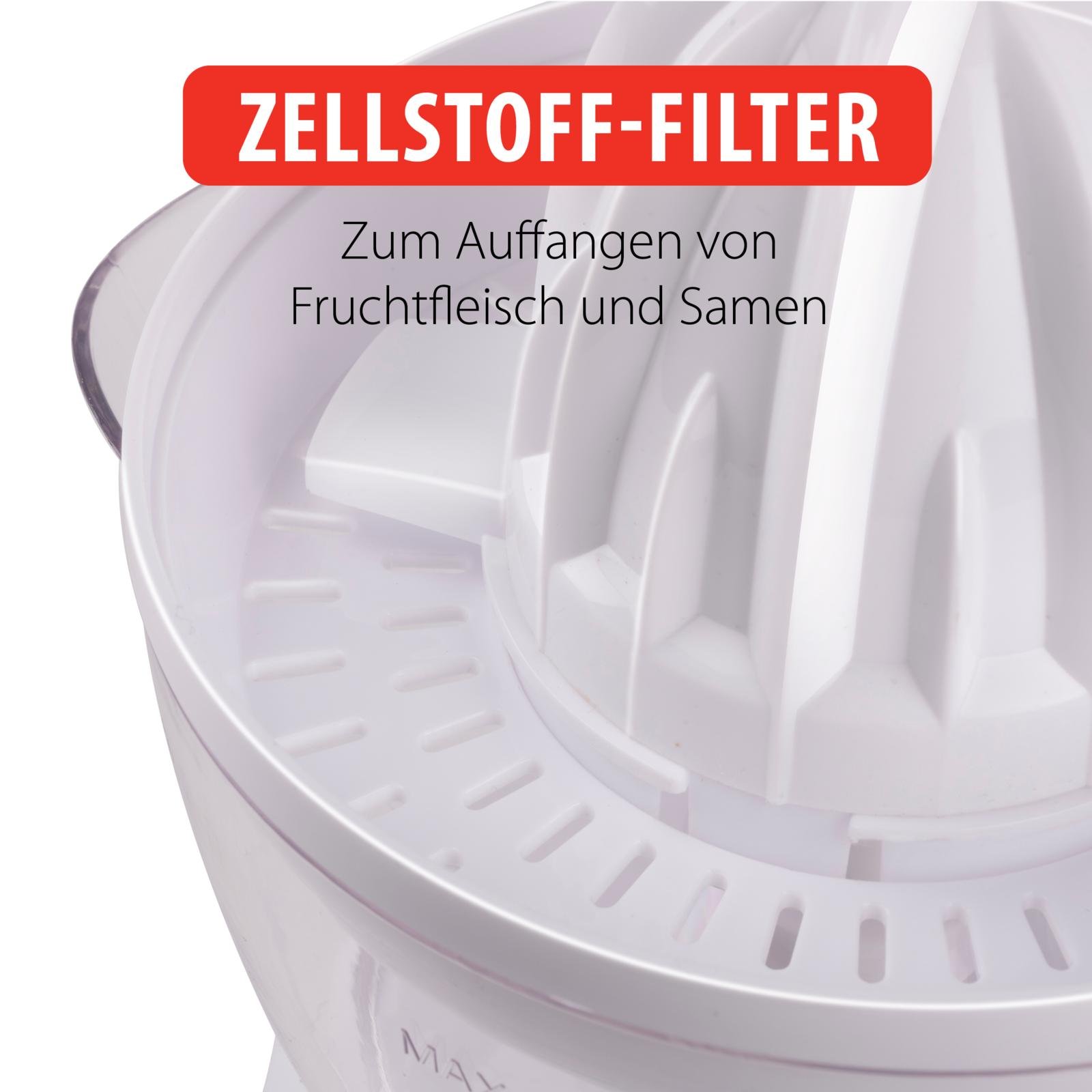 ALPINA Saftpresse, 0,7 Liter, Ziruspresse, 2 Presskegel, 25 W, weiß ALPINA Saftpresse, 0,7 Liter, Ziruspresse, 2 Presskegel, 25 W, weiß