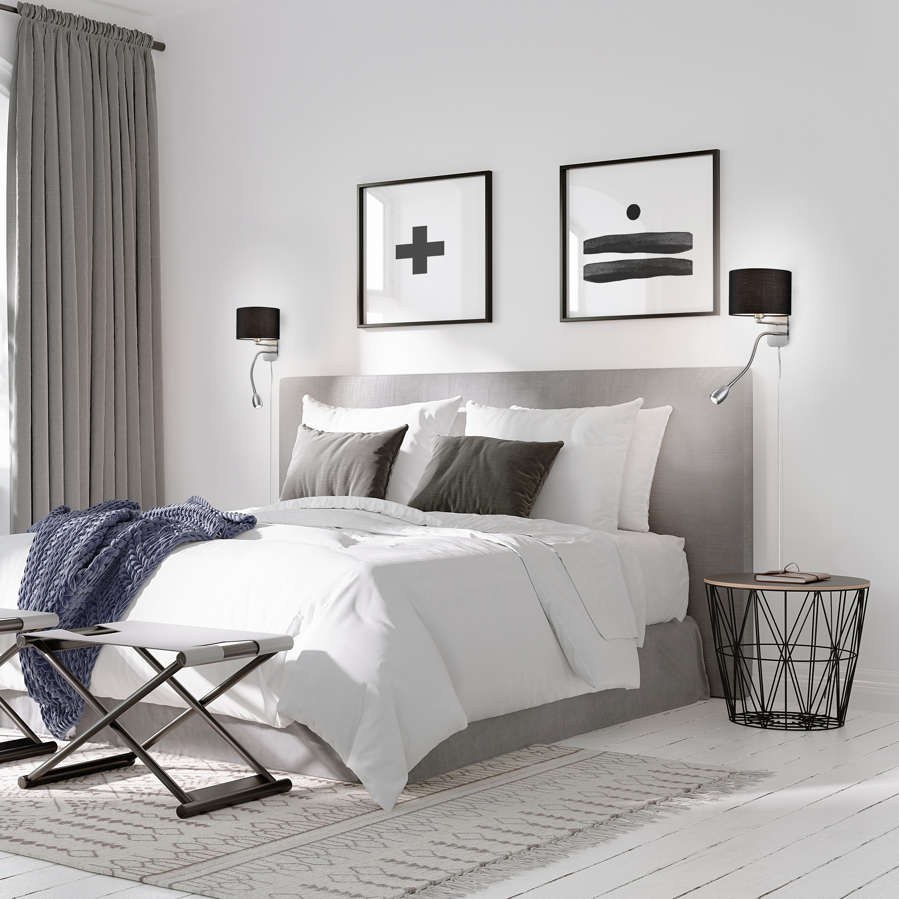 TRIO Wandleuchte Hotel 271170202 Nickel matt, Schirm schwarz, 1 x 3,1W LED, 310 lm, 3000K, 1 x E14