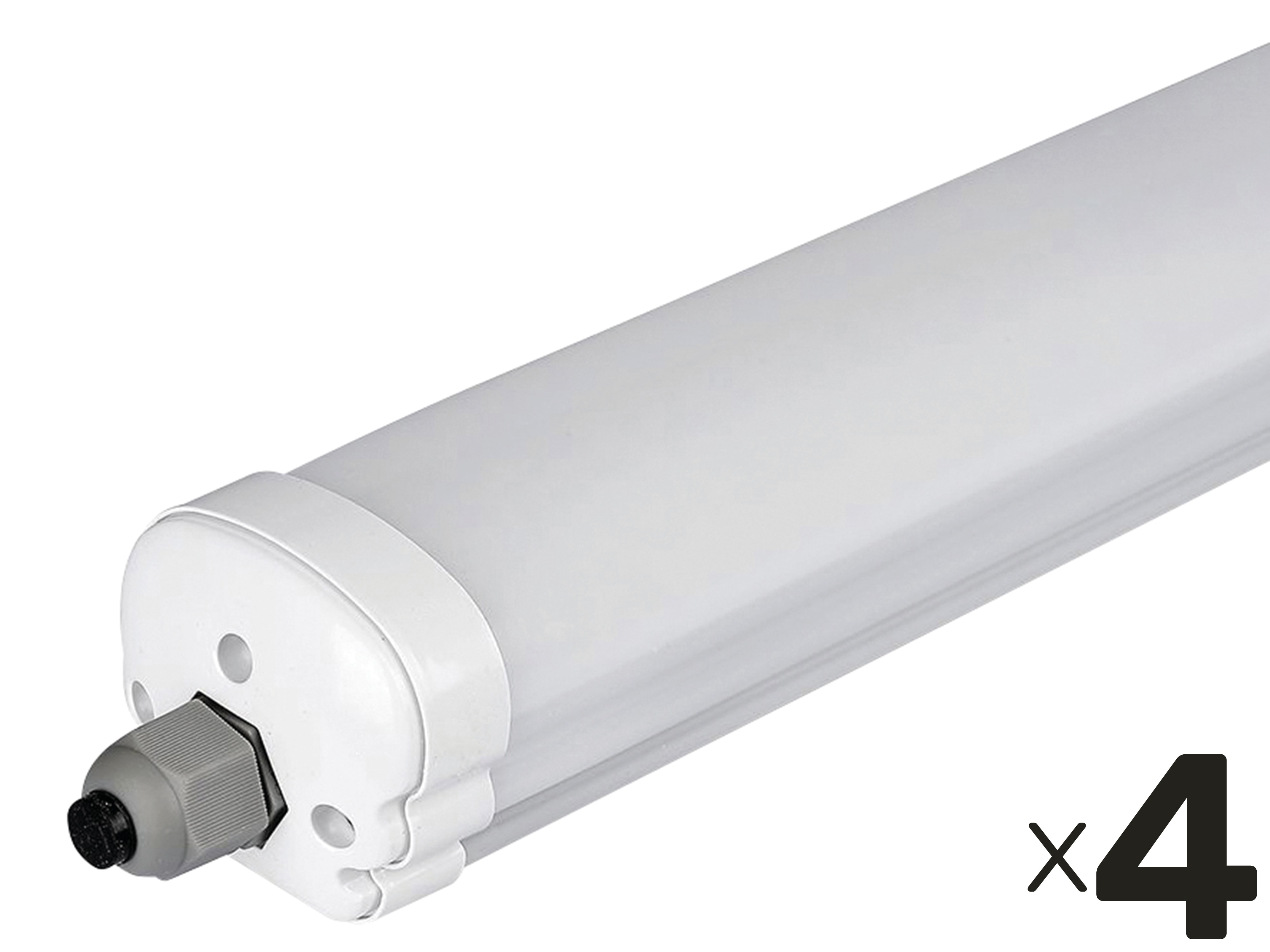 V-TAC LED-Feuchtraum-Wannenleuchte, 36W, 4320lm, 4000K, 1200mm, 4 Stk