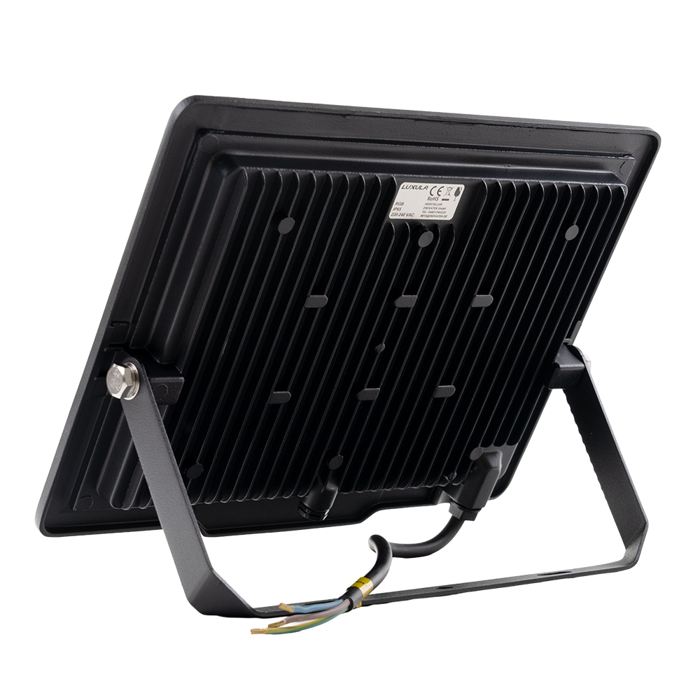 LUXULA RGB LED-Fluter LX400183, 50W, IP65, schwarz, mit Fernbedienung