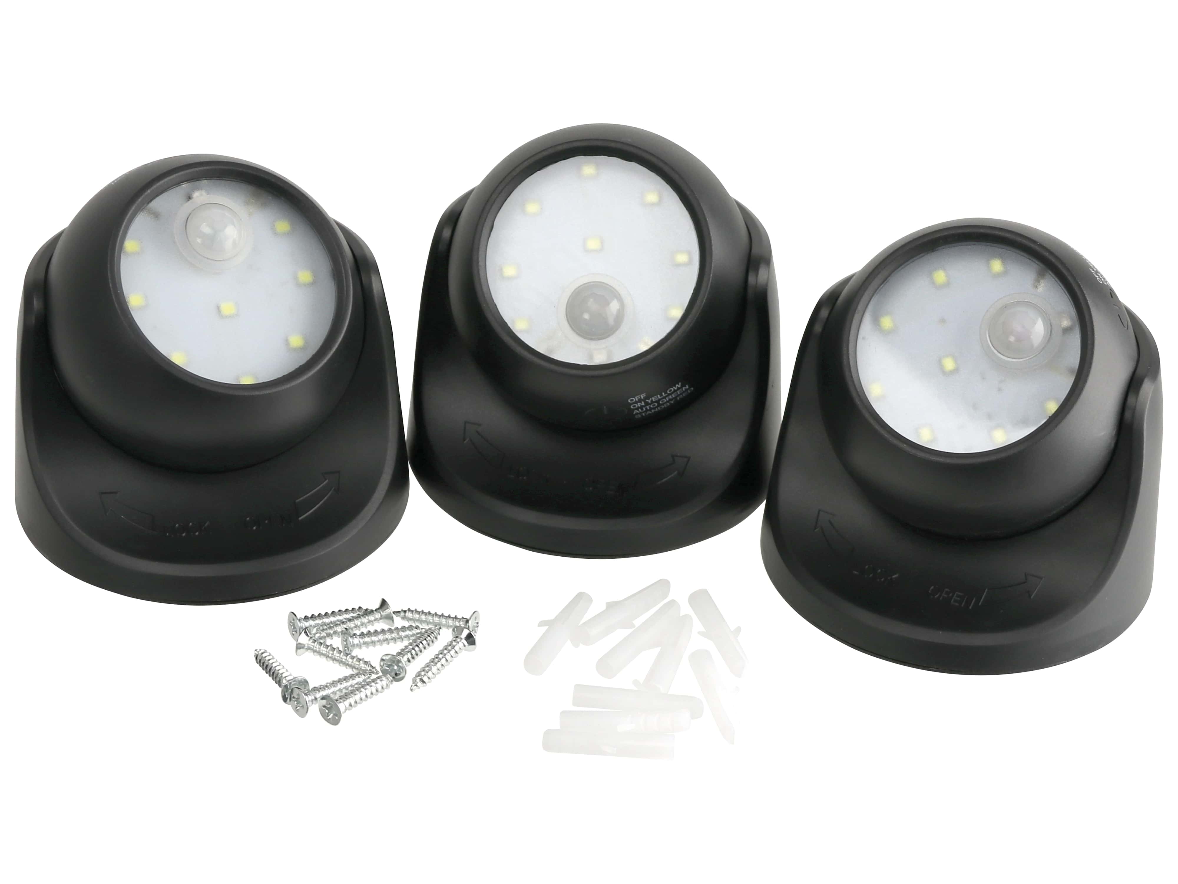LED-Leuchten-Set, schwarz, 3 Stück LED-Leuchten-Set, schwarz, 3 Stück