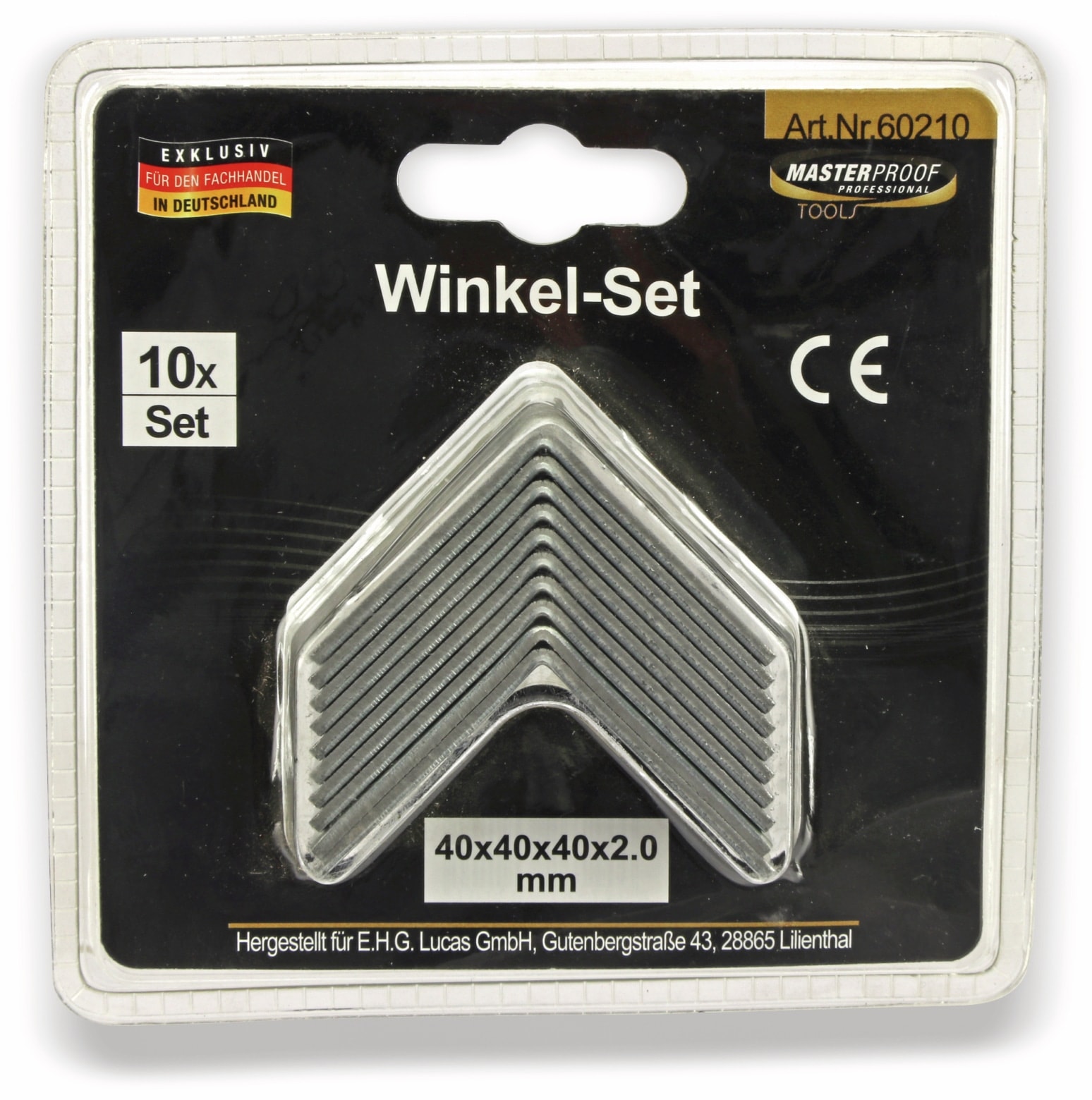 Winkelverbinder 40x40x40x2 mm, 10 Stück Winkelverbinder 40x40x40x2 mm, 10 Stück