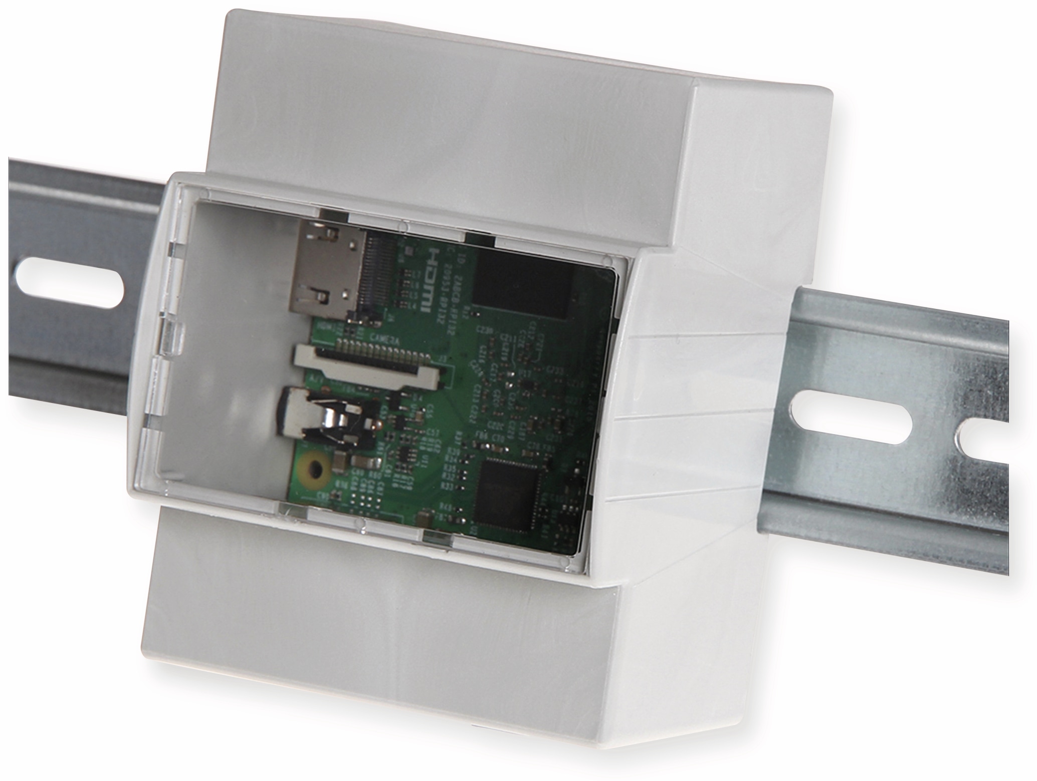 JOY-IT Hutschienen Gehäuse für Raspberry Pi Modell B+, 2B, 3