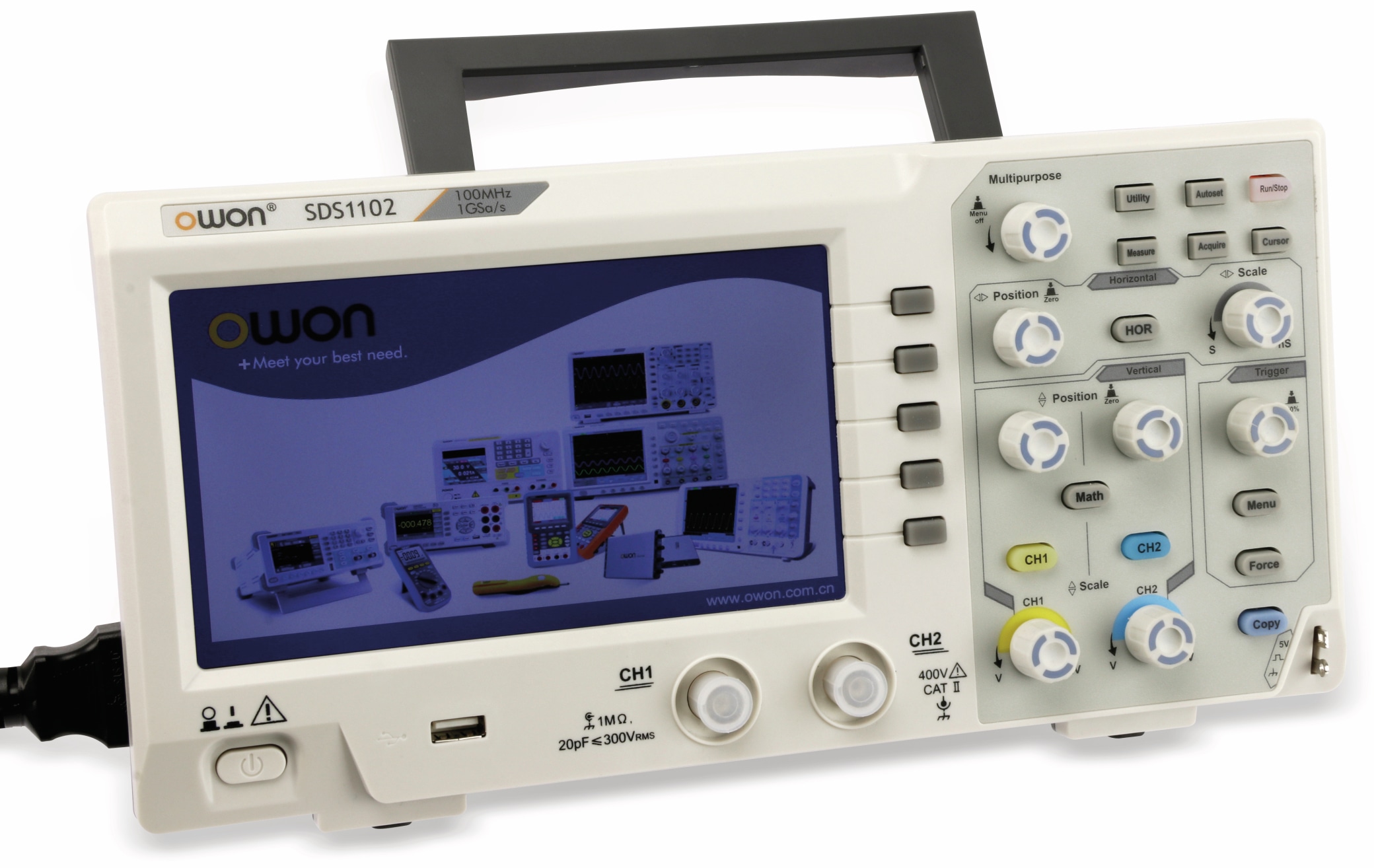 OWON LCD Speicher-Oszilloskop SDS1102, 2-Kanal, 100 MHz, USB OWON LCD Speicher-Oszilloskop SDS1102, 2-Kanal, 100 MHz, USB