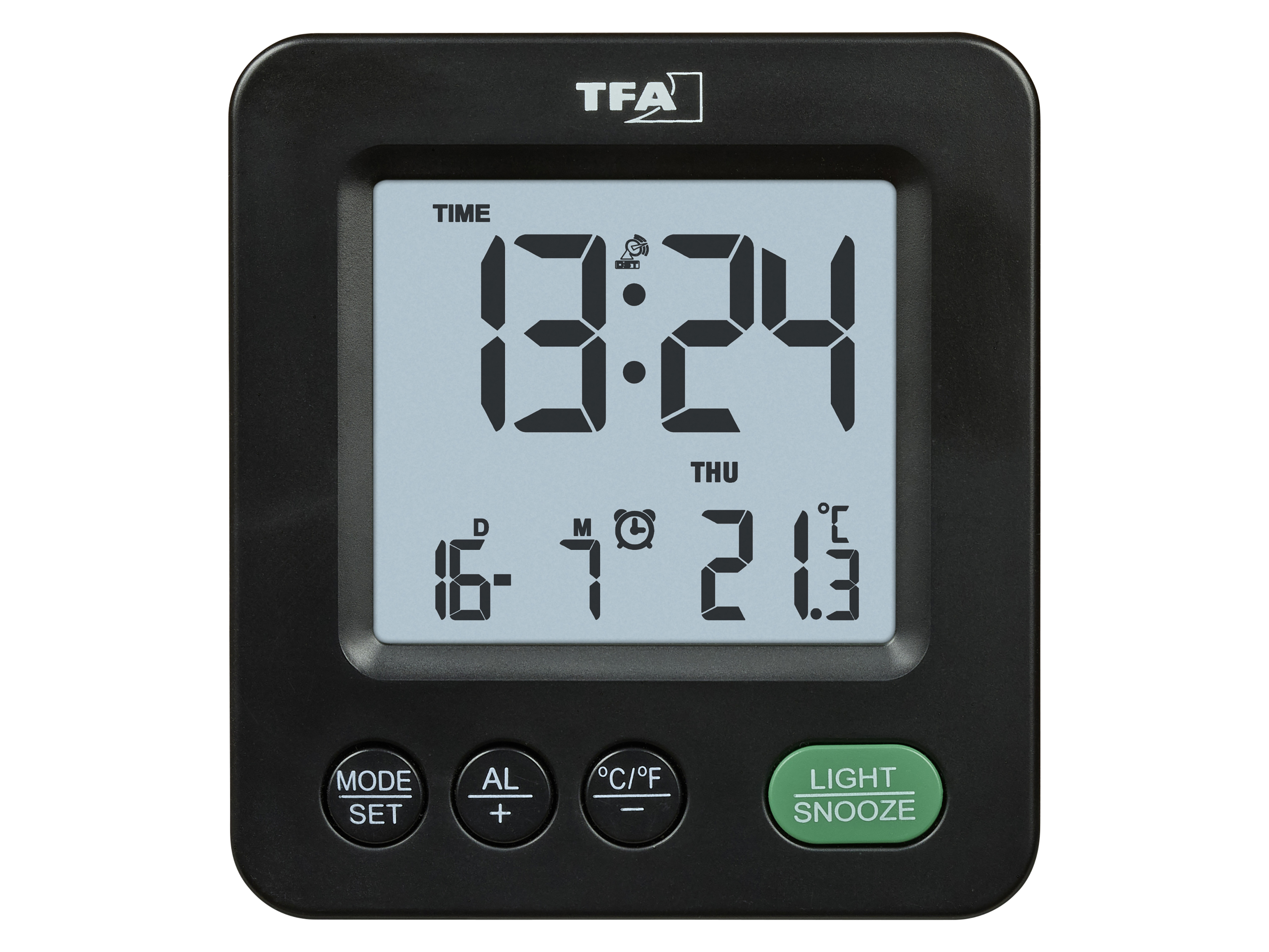 TFA Digitaler Funkwecker NOX 60.2567.01, schwarz