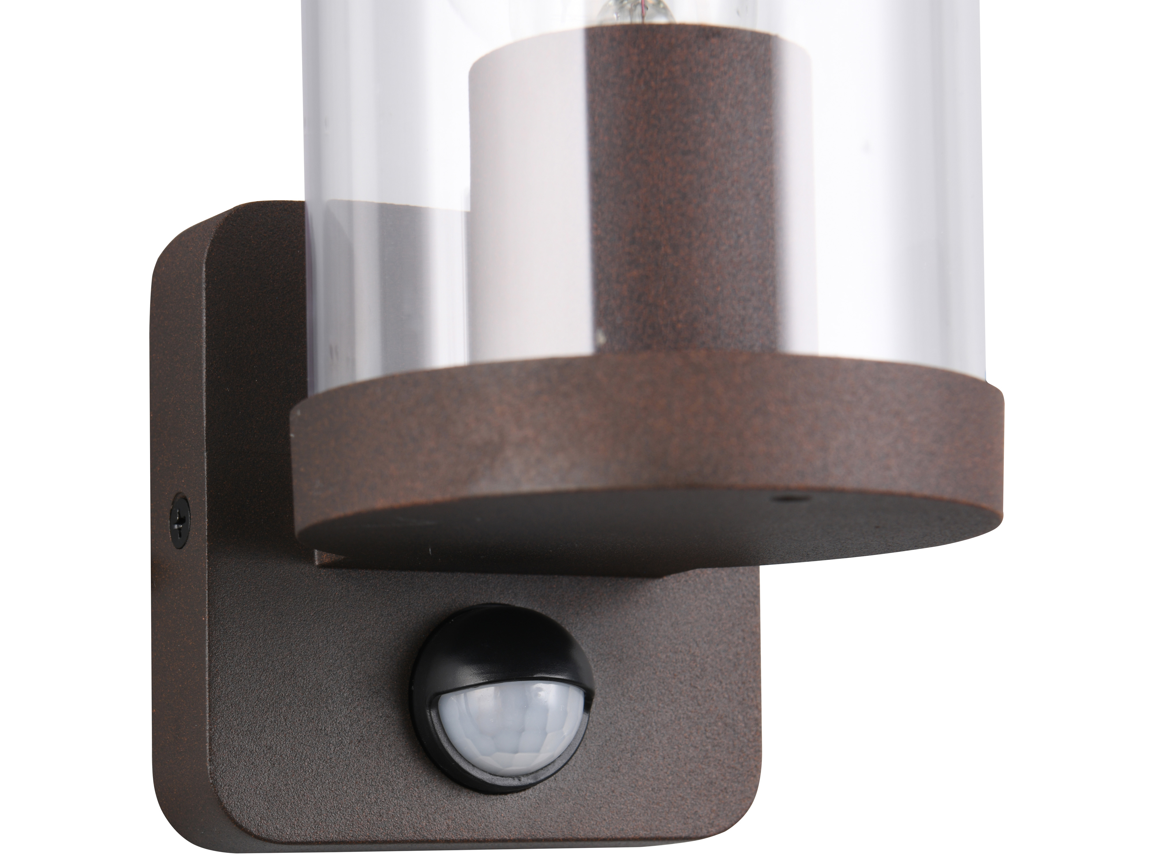 REALITY Wandleuchte BONITO R21599, E27, 28W, ohne Leuchtmittel, Bewegungssensor, IP44, braun