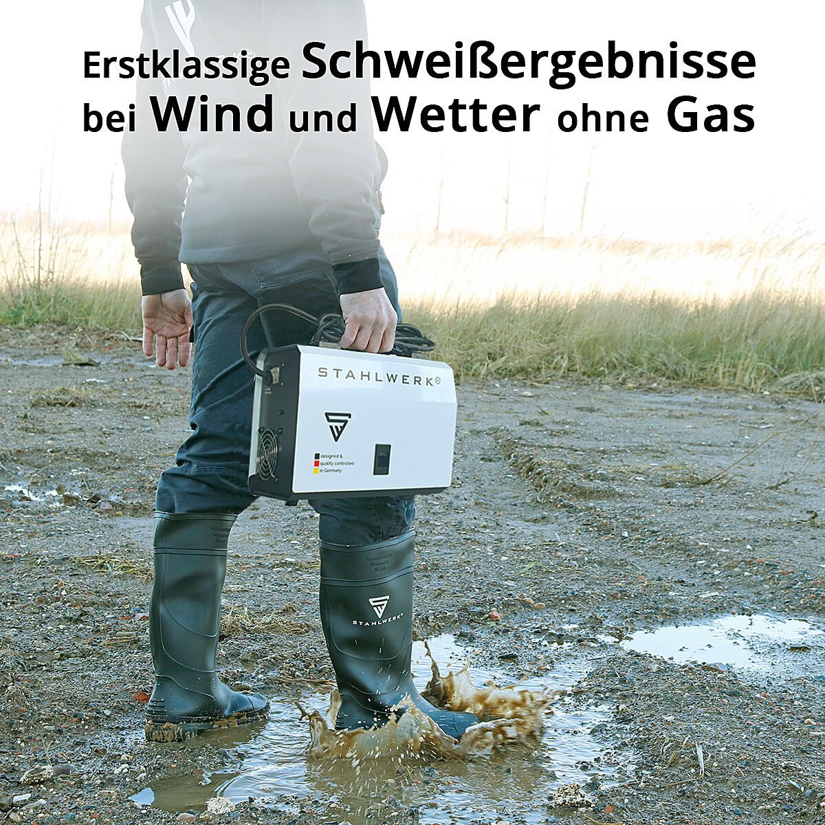 STAHLWERK Fülldraht Schweißgerät Mini FLUX 120 ST, 1129, mit synergischem Drahtvorschub und ARC