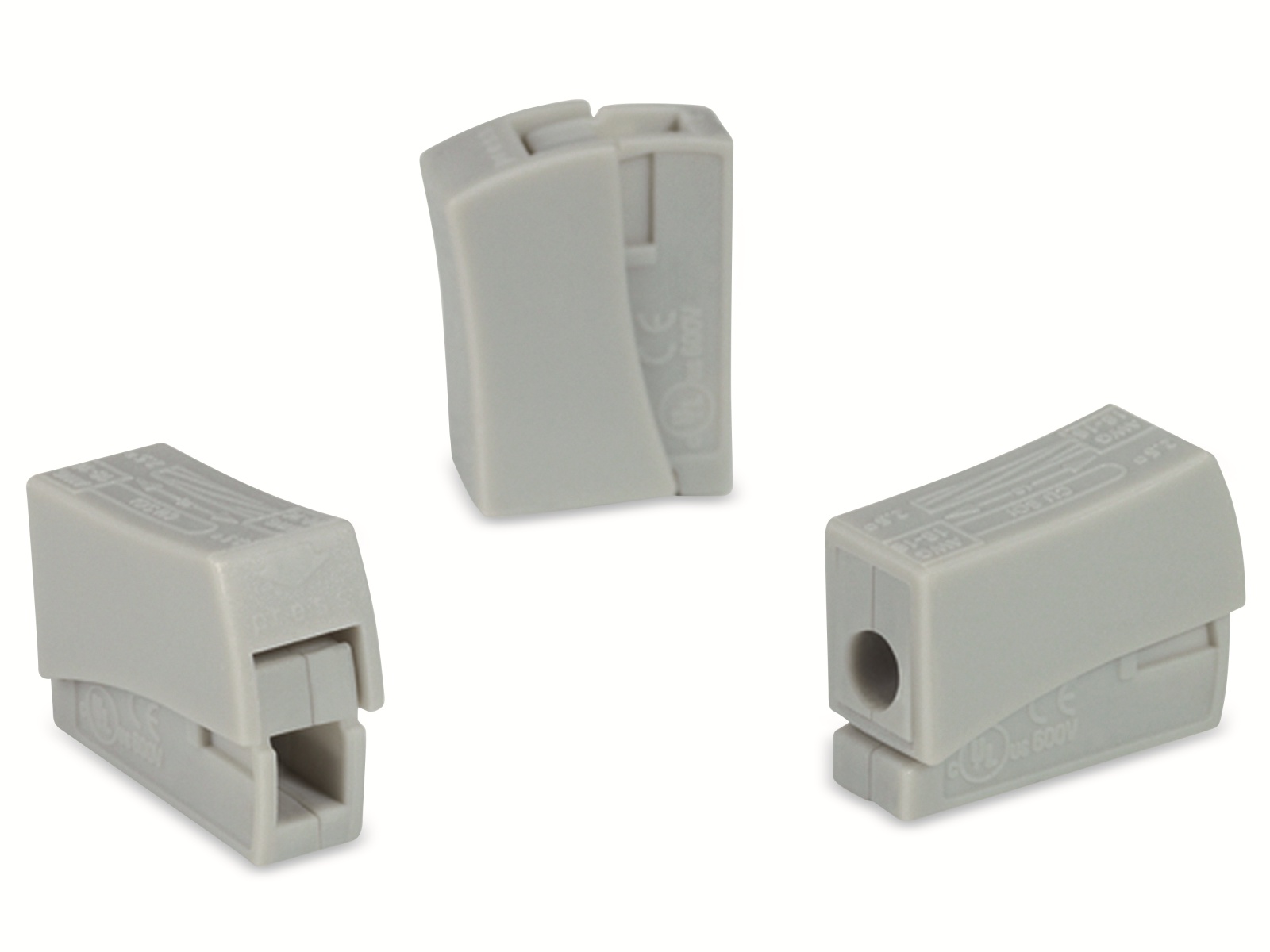 HELLERMANNTYTON Verbindungsklemme, 148-90022, HECL-1/1, 0,5 - 2,5 mm², grau, 1polig,100 Stück