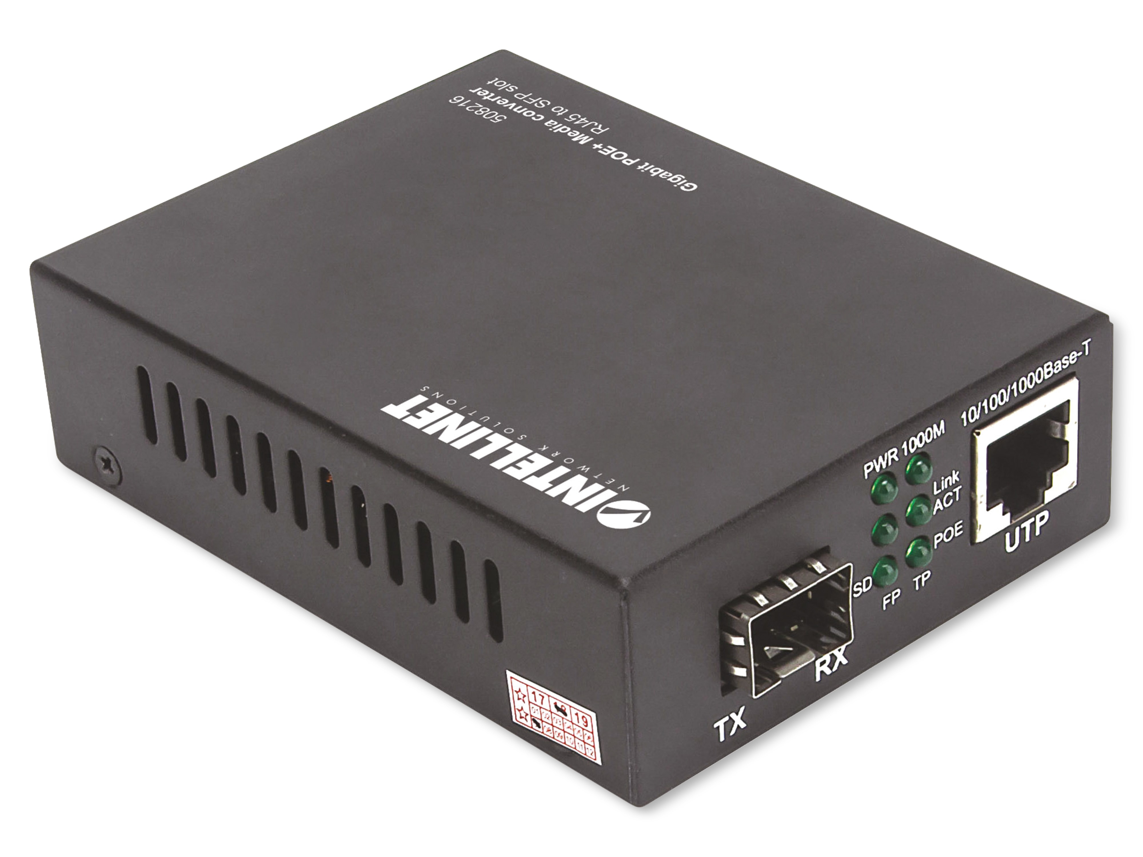 INTELLINET Medienkonverter PoE+ Gigabit