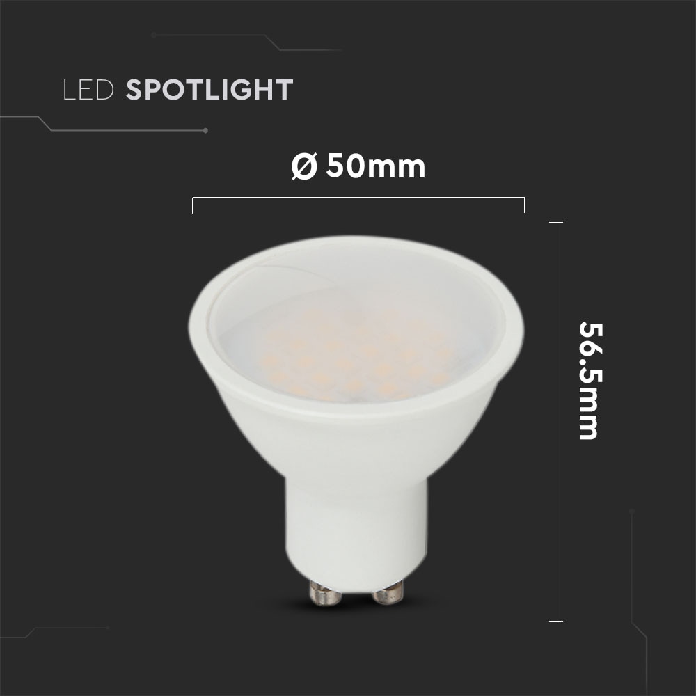 V-TAC LED-Lampe VT-205, GU10, 4,5W, 4000K, EEK: F, CREE Chip, 400lm, IP20