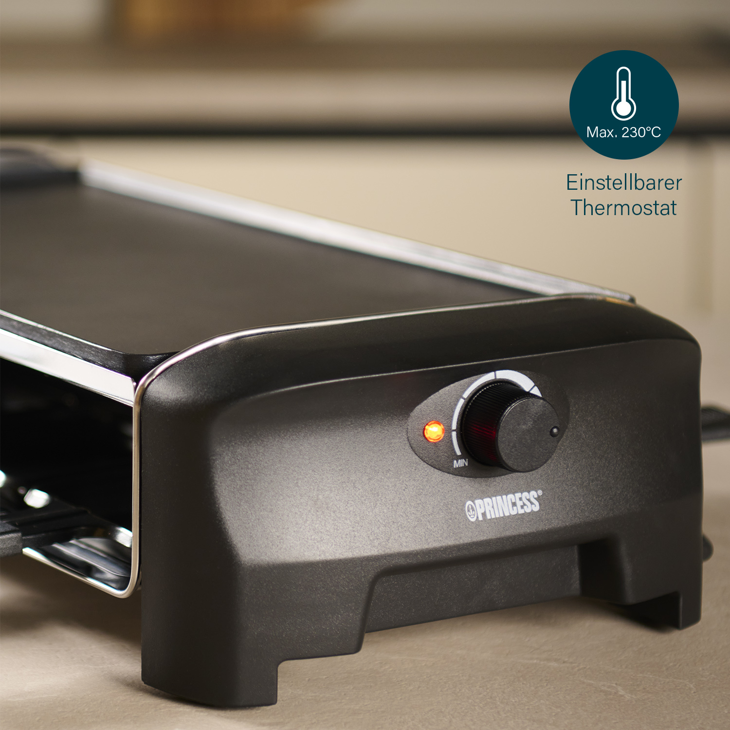 PRINCESS Raclette 8 Grill u. Teppanyaki Party 1200 W, 8 Pfännchen