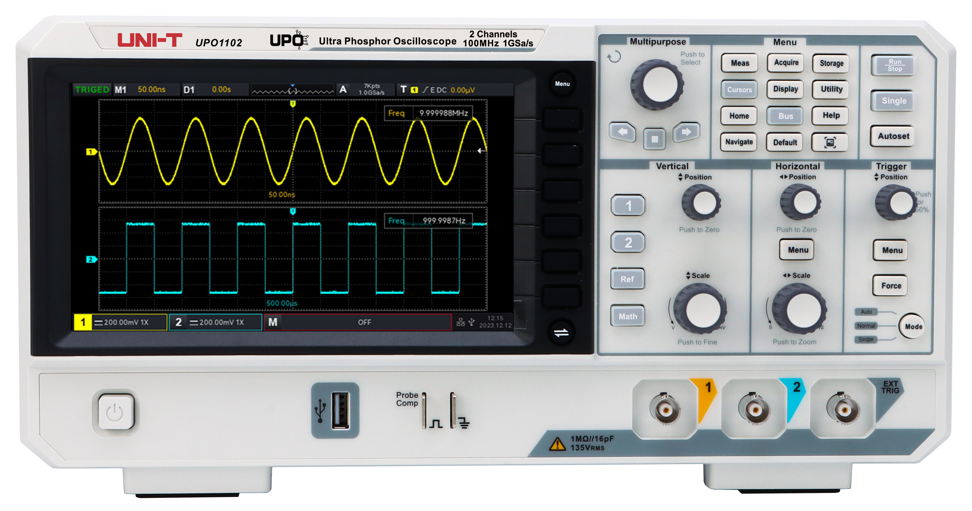 UNI-T Oszilloskop UPO1102, 2 Kanal, 100 MHz