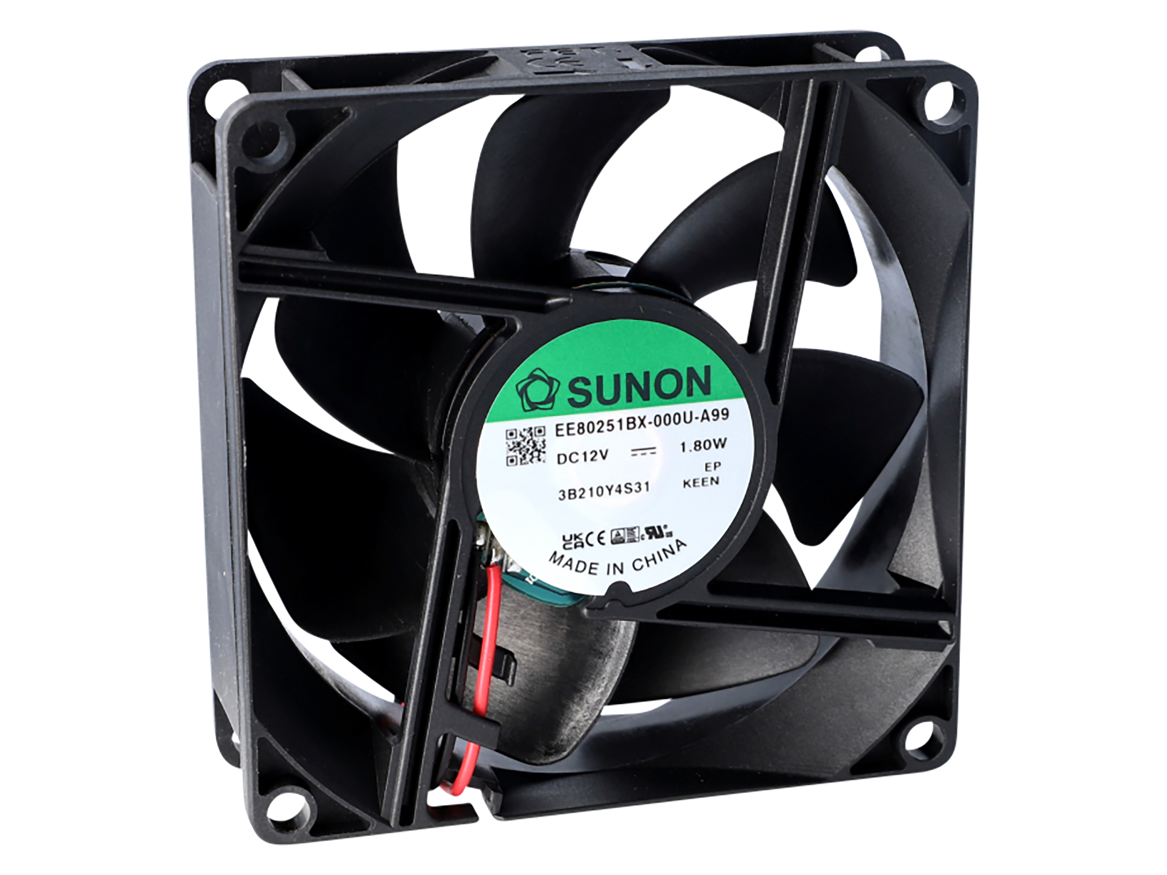SUNON Axiallüfter MF-Serie 80x80x25 mm, 12V DC